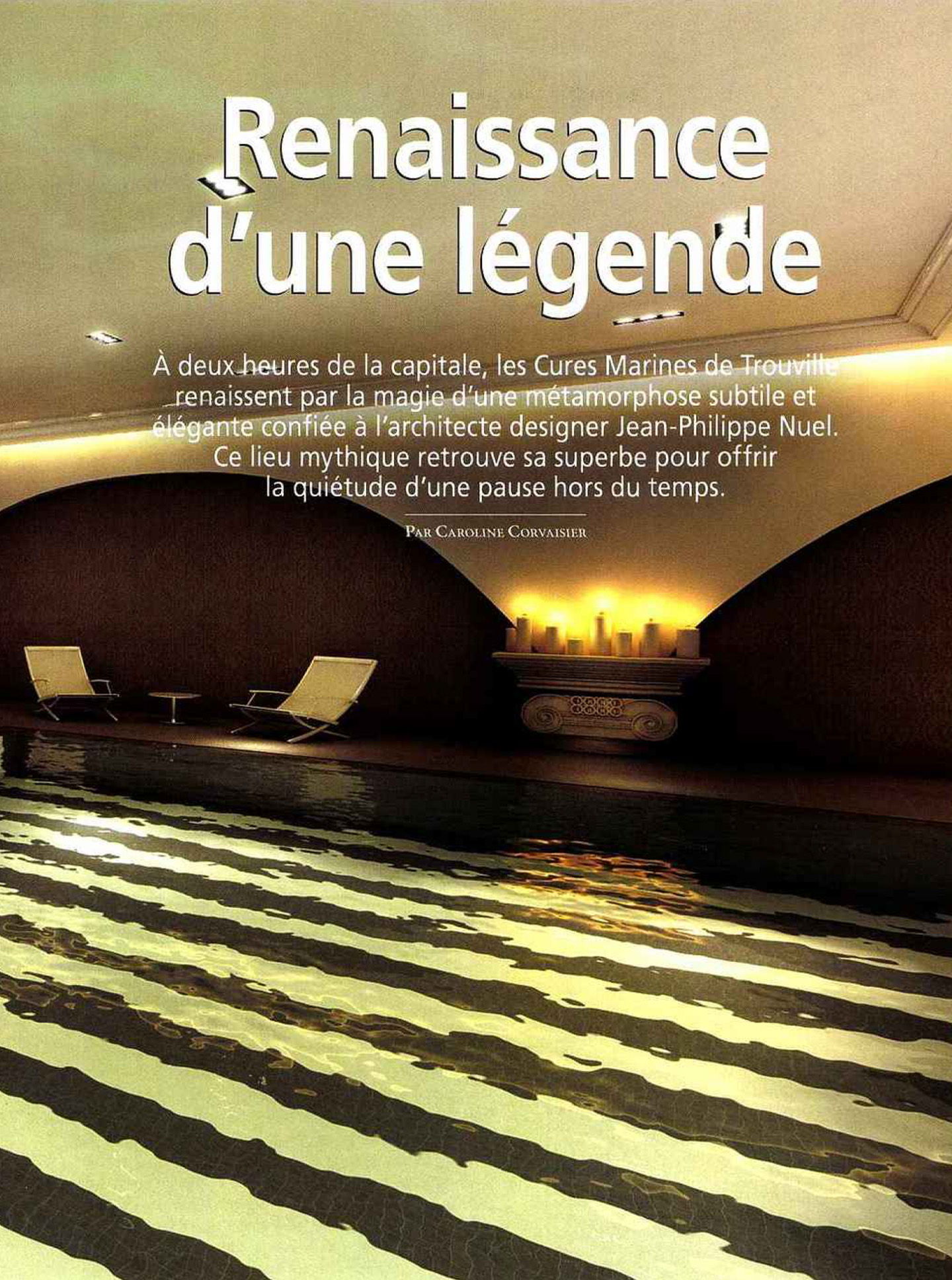 article sur les cures marines de trouville dans le magazine hotel & lodge, hotel et spa de luxe réalisé par le studio d'architecture jean-philippe nuel