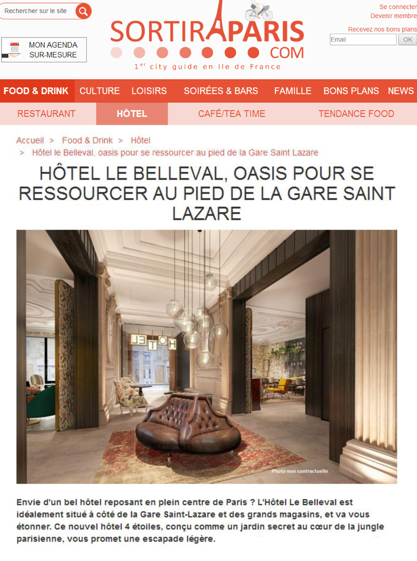 article sur le belleval, hotel lifestyle réalisé par le studio d'architecture d'intérieur jean-philippe nuel, hotel parisien haut de gamme