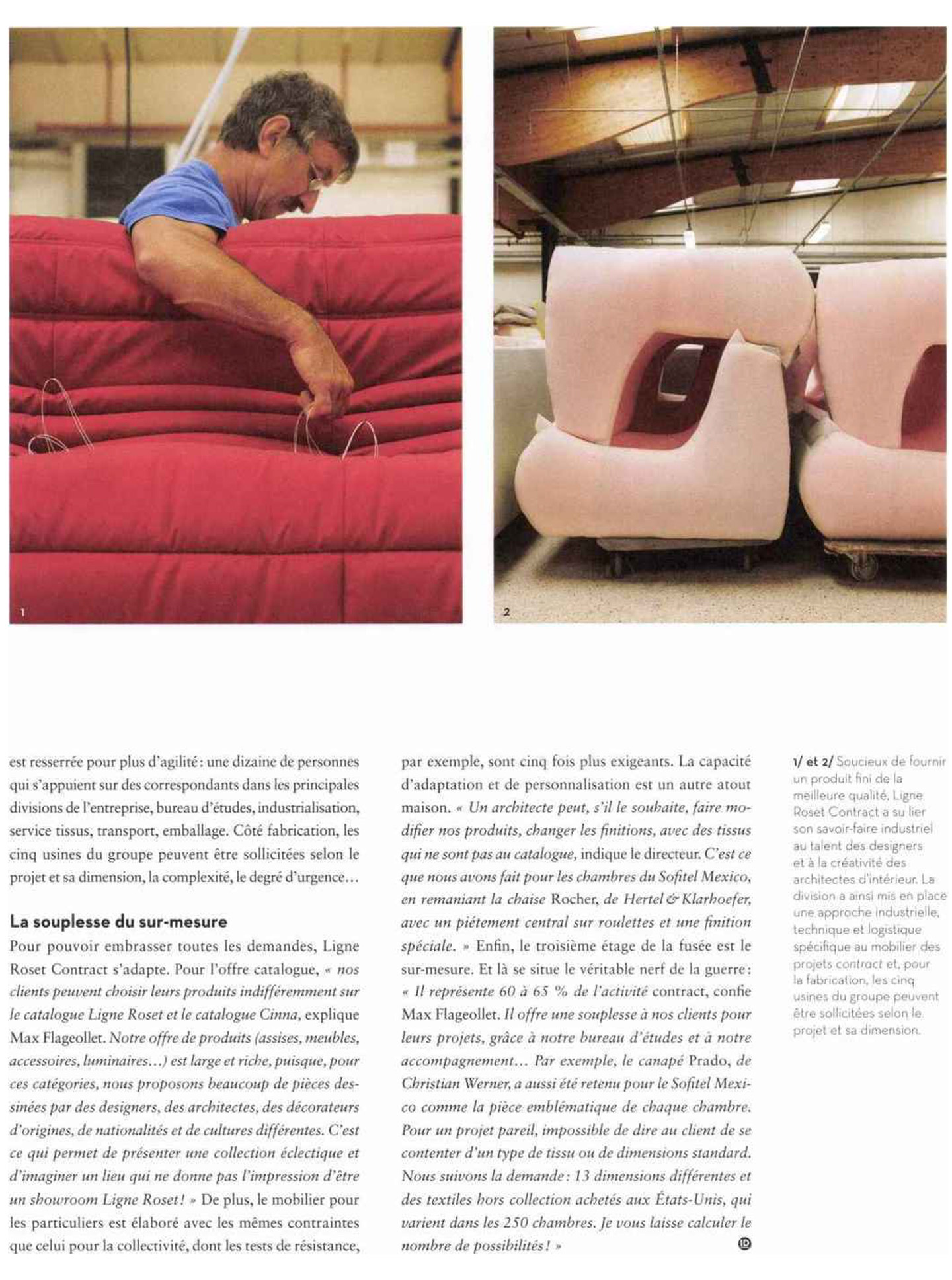 article on the studio jean philippe nuel and ligne roset in the magazine ideat