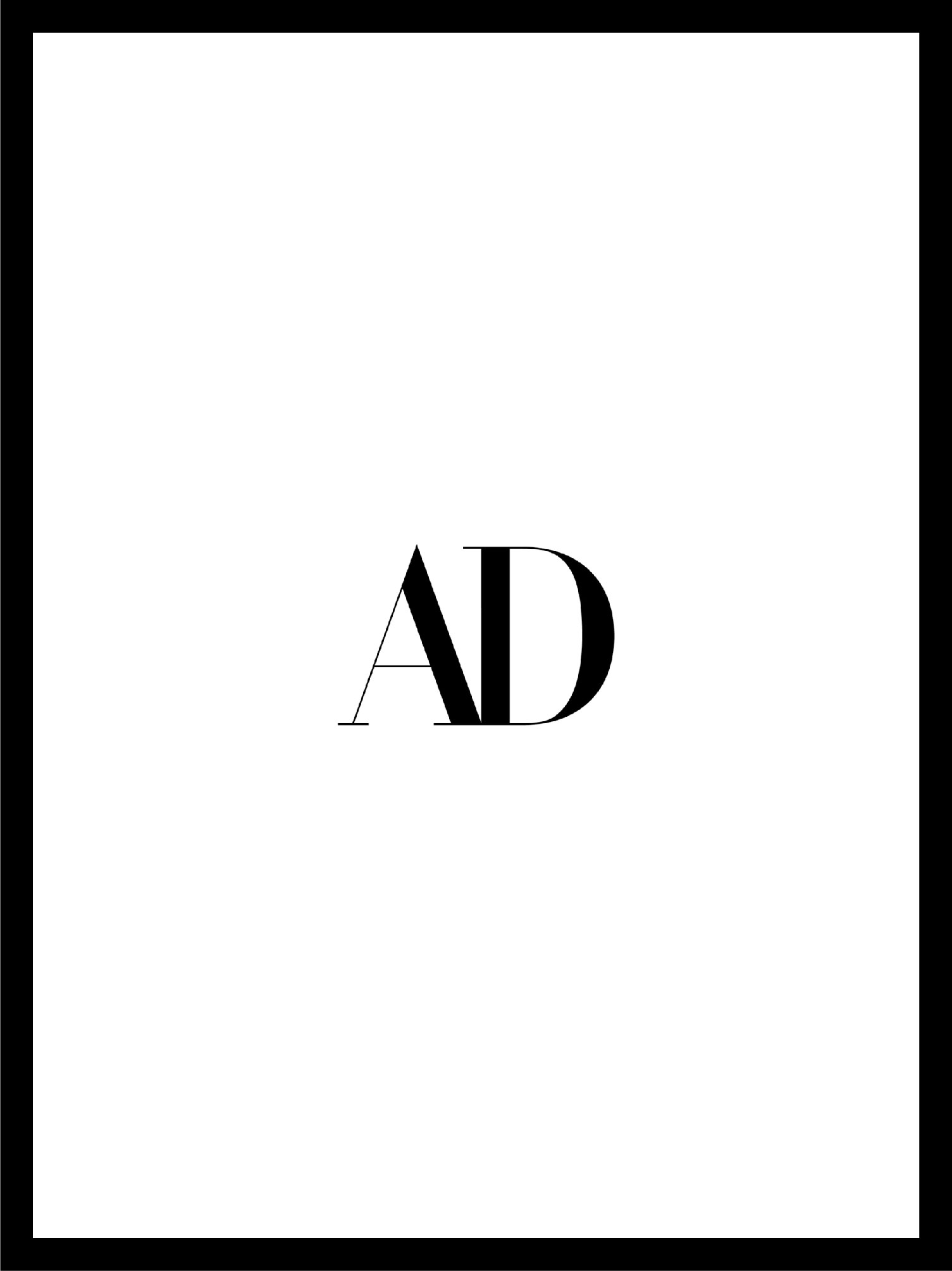 Couverture du magazine AD et logo