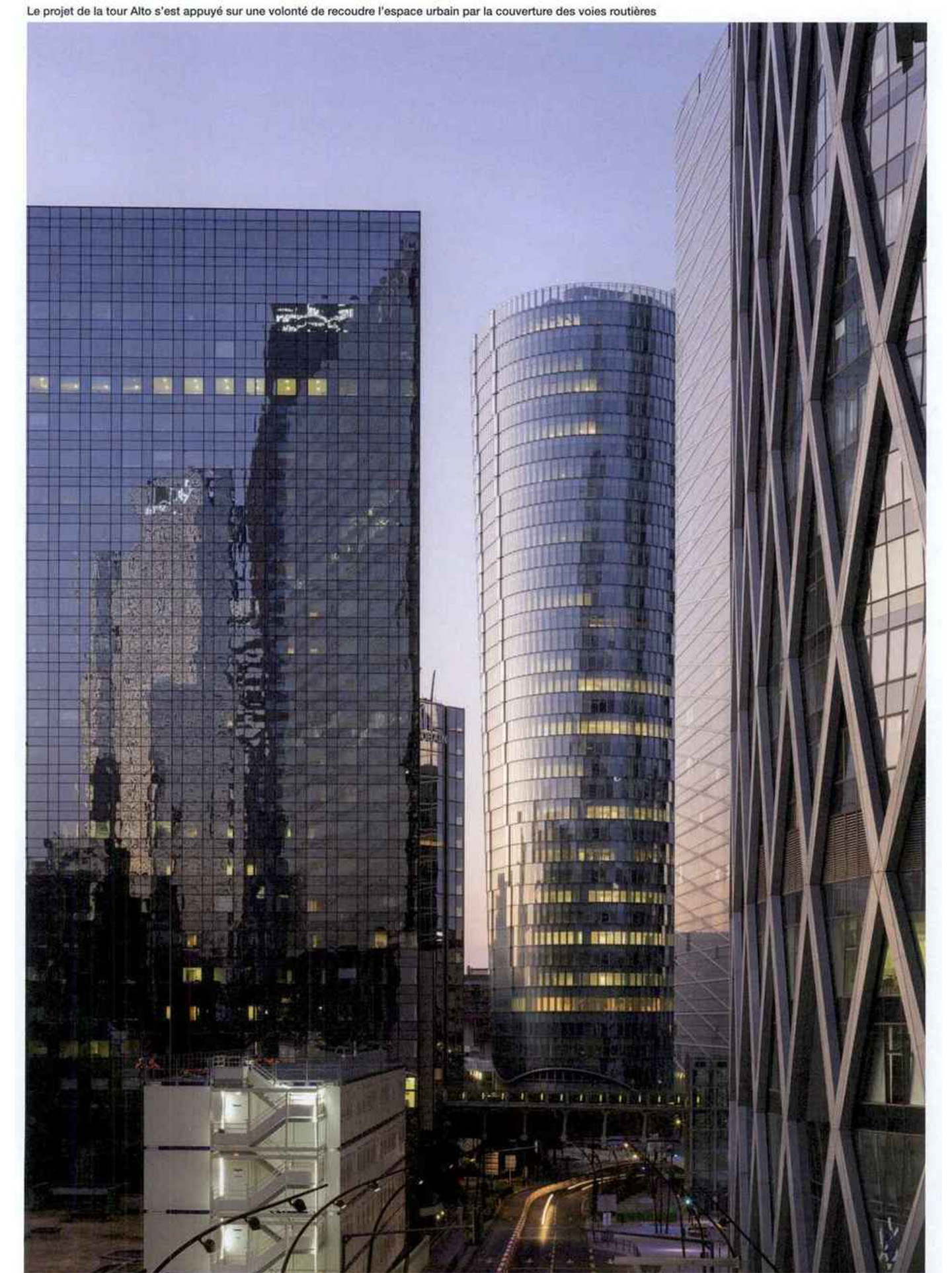 Article on the Tour Alto La Défense in the magazine Archicree for the studio jean-philippe nuel, interior design, service industry