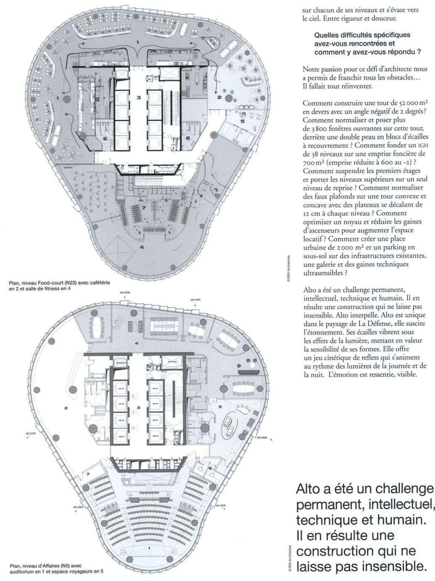 Article sur la Tour Alto La Défense dans le magazine Archicree pour le studio jean-philippe nuel, architecture d'intérieur, tertiaire, façade écailles de verre