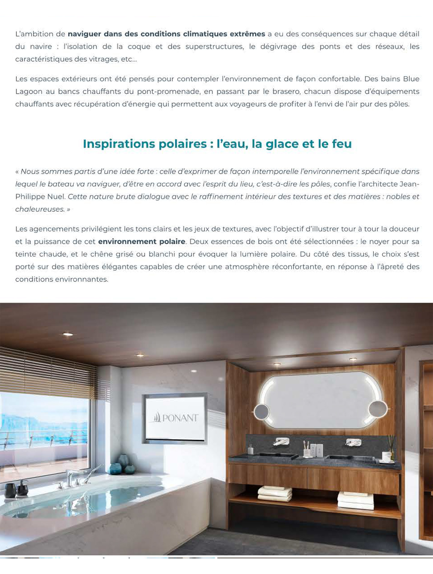 article on commander charcot of ponant, interior design by jean-philippe nuel, luxury polar expedition ship, cruise, luxury ship, interior design