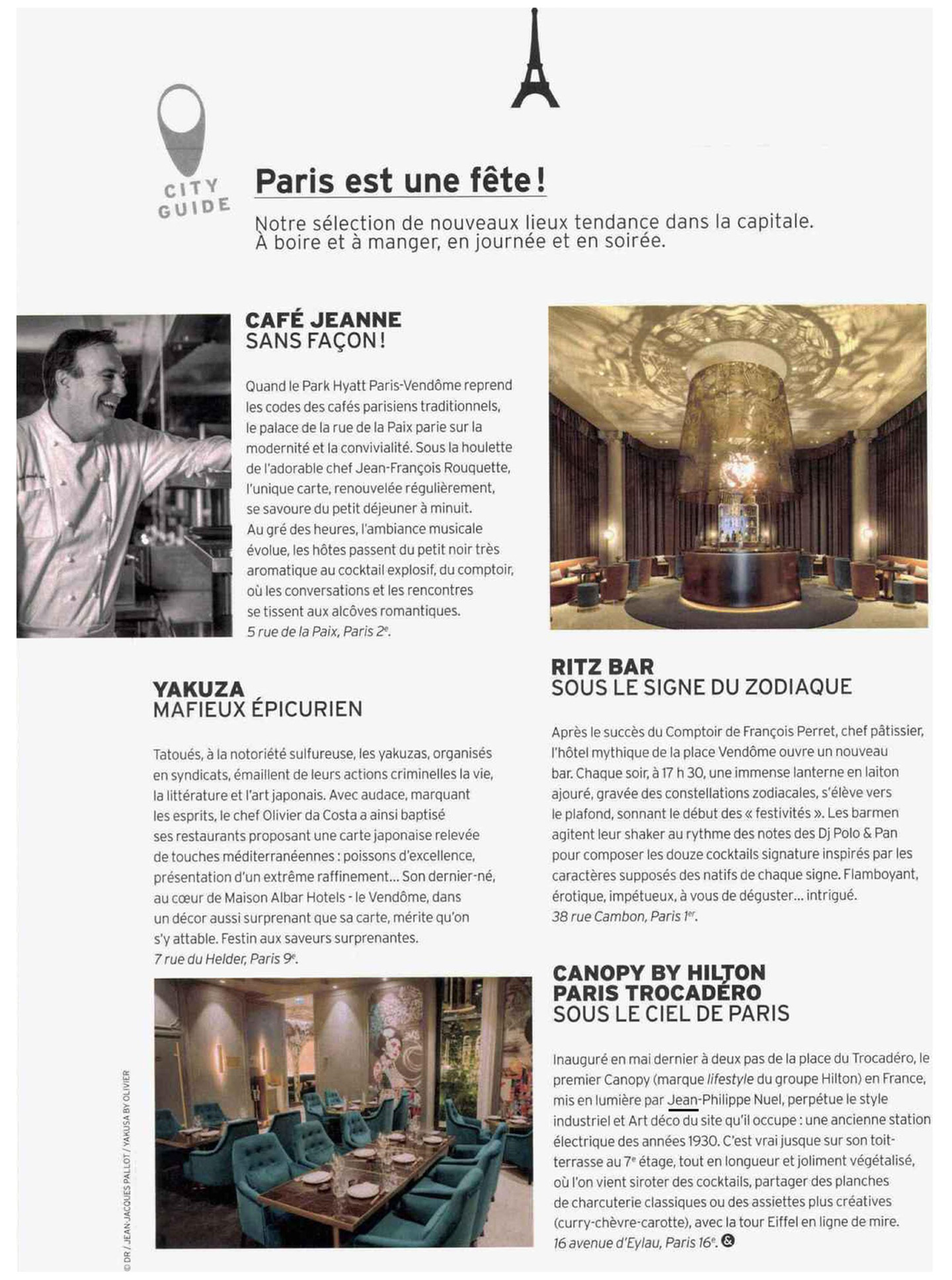 Article on the Canopy by Hilton Paris Trocadero designed by jean-Philippe Nuel studio in HOTEL & LODGE magazine, new lifestyle hotel, luxury interior design, paris center, french luxury hotel