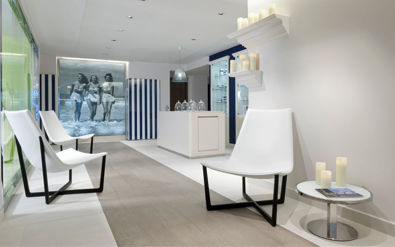 Spa of the Cures Marines de Trouville hotel, a 5-star luxury hotel designed by the jean-philippe nuel studio in Normandy, high-end care, interior design, seaside inspired decoration