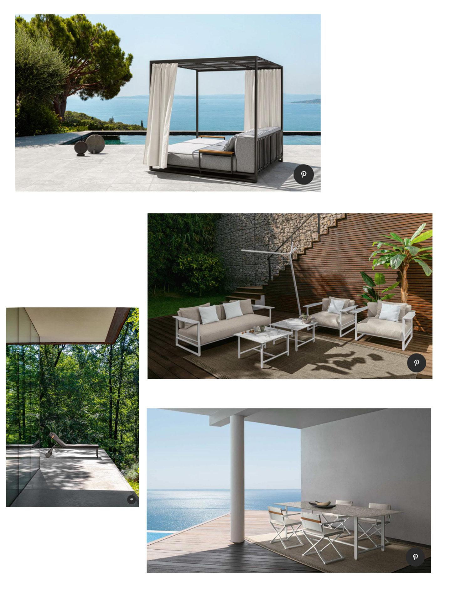 Article on the Riviera range of luxury garden furniture for talenti outdoor living created by the studio jean-philippe nuel in the magazine ad, design d'objets, french designer