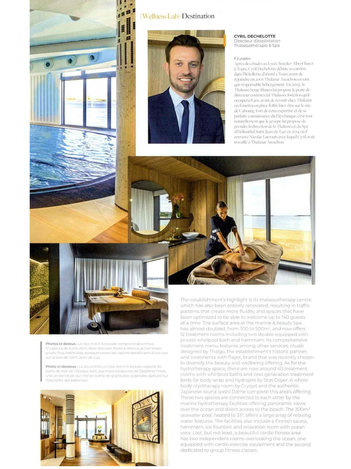 Article du magazine Sense of Wellness sur l'hôtel et spa Hélianthal Saint-Jean-de-Luz, hôtel lifestyle, Art déco, hotel de bord de mer, dans le pays basque français, culture basque