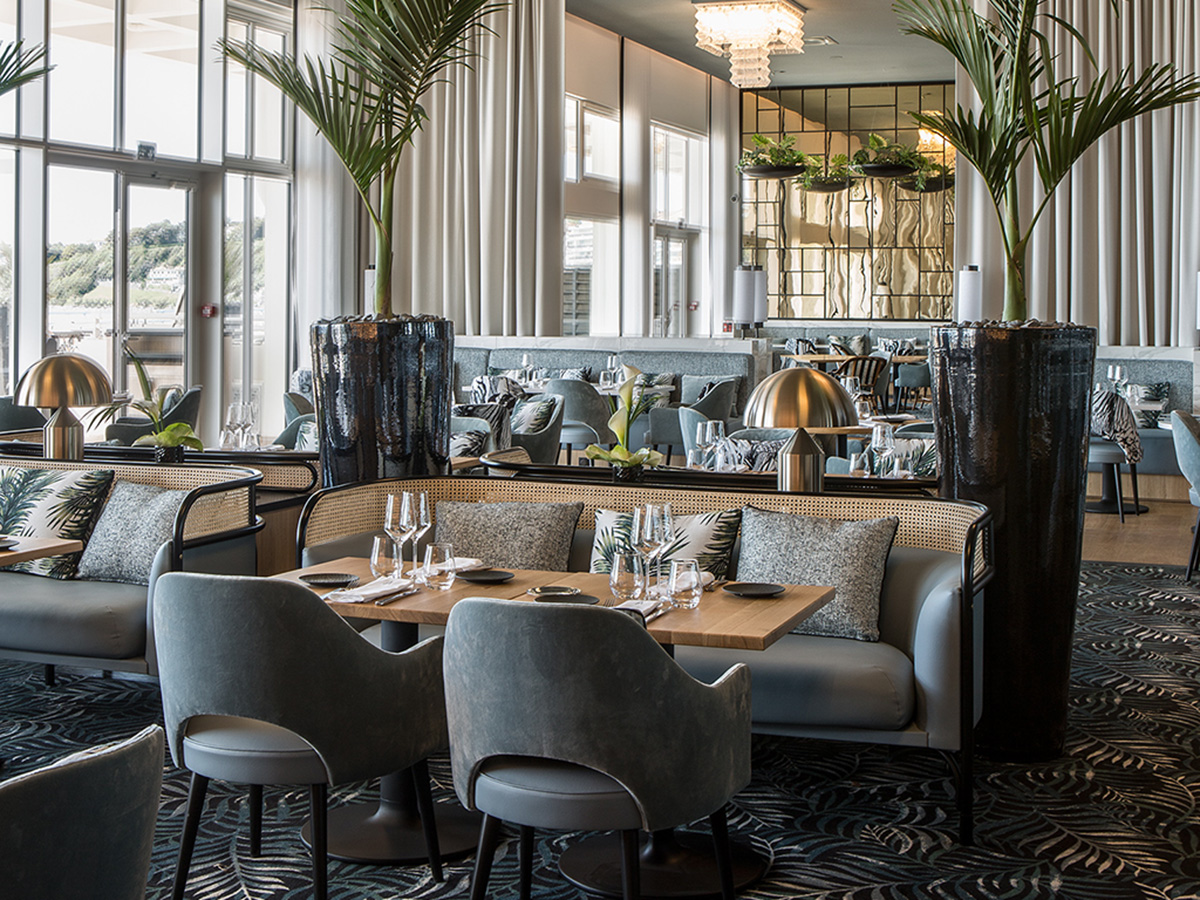 Details of the Restaurant L'Atlantique of the hotel and spa Hélianthal in Saint Jean de Luz, 4 star lifestyle hotel designed by the interior design studio jean-philippe nuel, seaside hotel, basque country decoration
