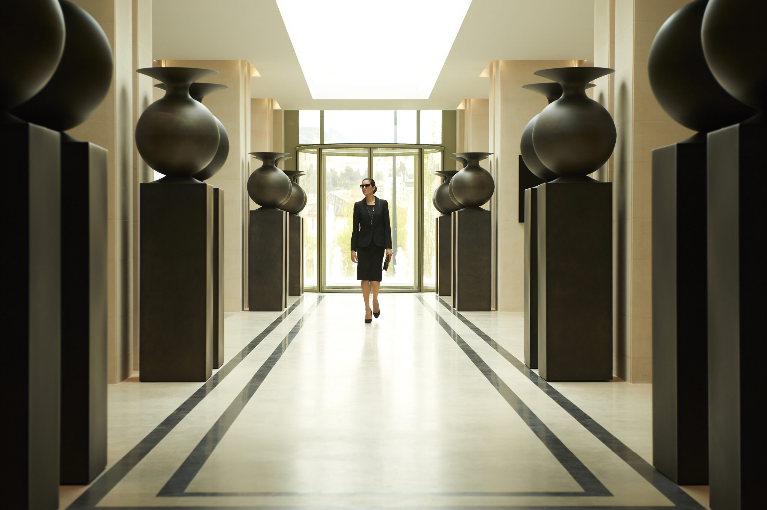 Majestic lobby of the InterContinental Marseille Hôtel Dieu designed by Jean-Philippe Nuel