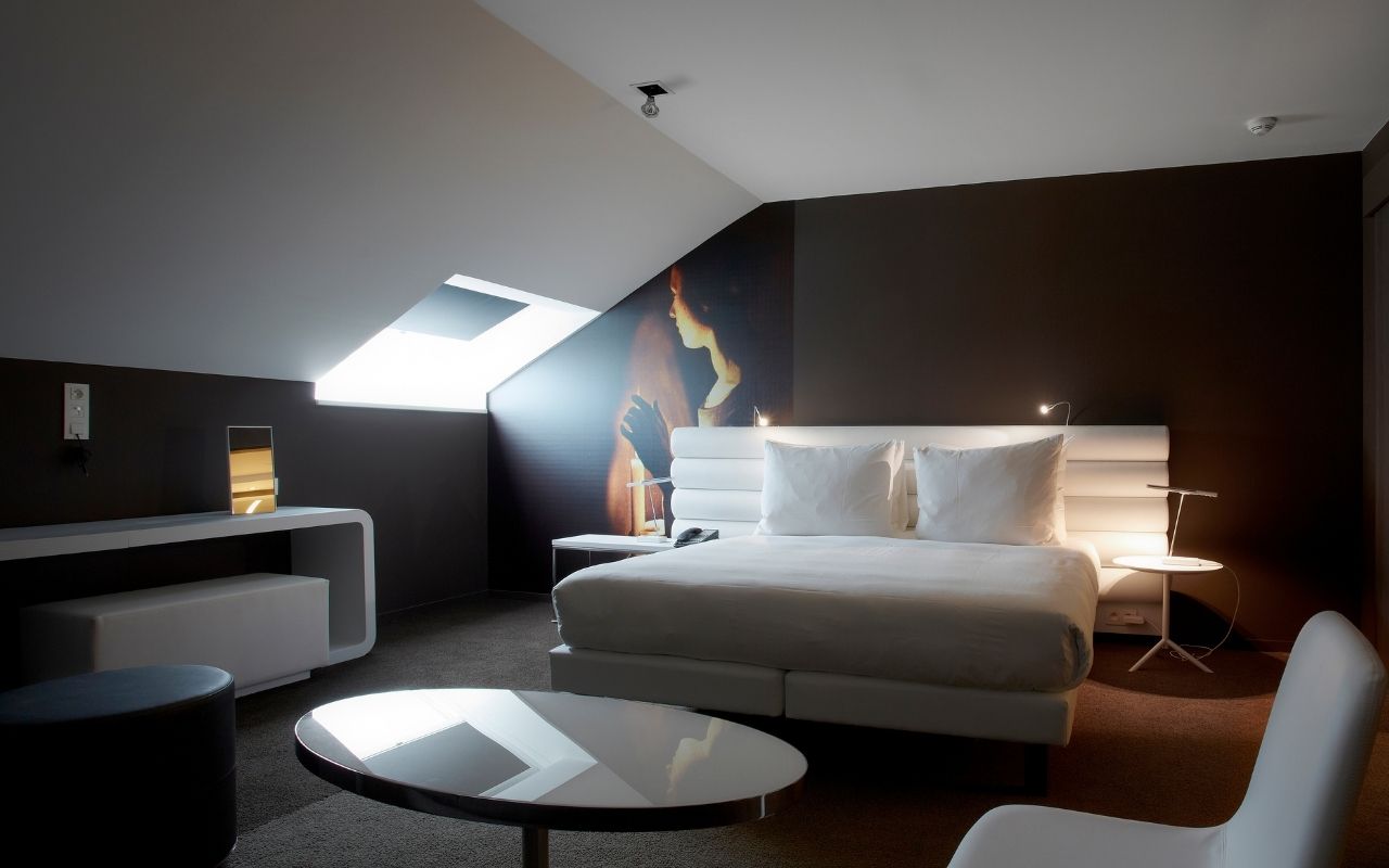Chambre de l'hôtel 4 étoiles Radisson Blu à Nantes designé par le studio d'architecture d'intérieur jean-philippe nuel, hôtellerie de luxe,, hôtel lifestyle, décoration d'intérieur