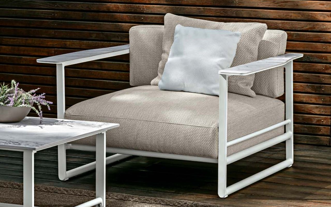 Riviera armchair for Talenti Outdoor Living, interior design, interior architecture, object design, designer, furniture creation, studio jean-philippe nuel, salon bord de mer