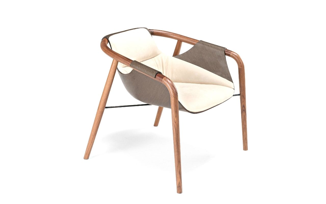 Linen armchair Hamac for Saint Luc Linen Design, interior design, interior architecture, object design, designer, furniture creation, studio jean-philippe nuel