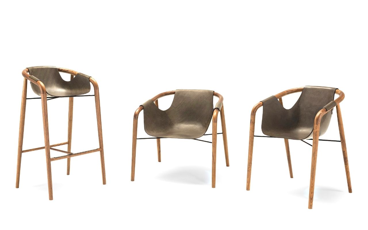 Gamme d'assises Hamac pour Saint Luc Linen Design, fauteuil, chaise et tabouret en lin, décoration d'intérieur, architecture d'intérieur, design d'objets, designer, création de mobilier, studio jean-philippe nuel