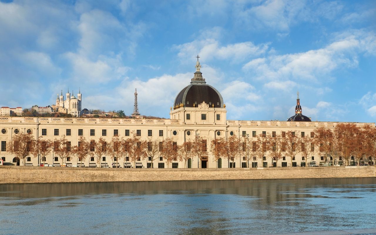 Exterior view of the InterContinental Lyon Hôtel Dieu designed by the interior design studio Jean-Philippe Nuel