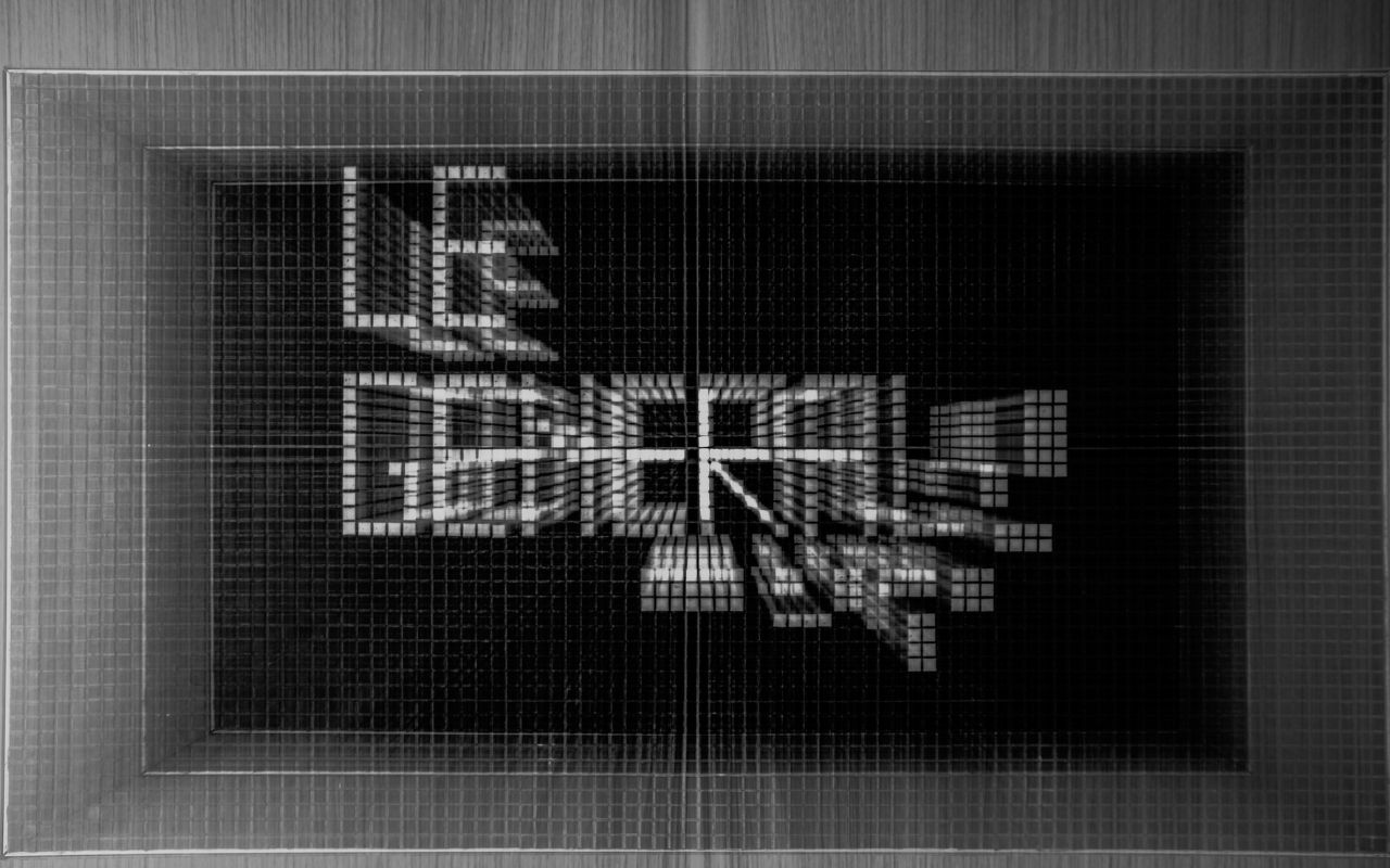 Logo en effet d'optique design de l'hôtel 4 étoiles Le Général à Paris, hôtel de luxe, hôtel de luxe designé par le studio d'architecture d'intérieur jean-philippe nuel, décoration industrielle