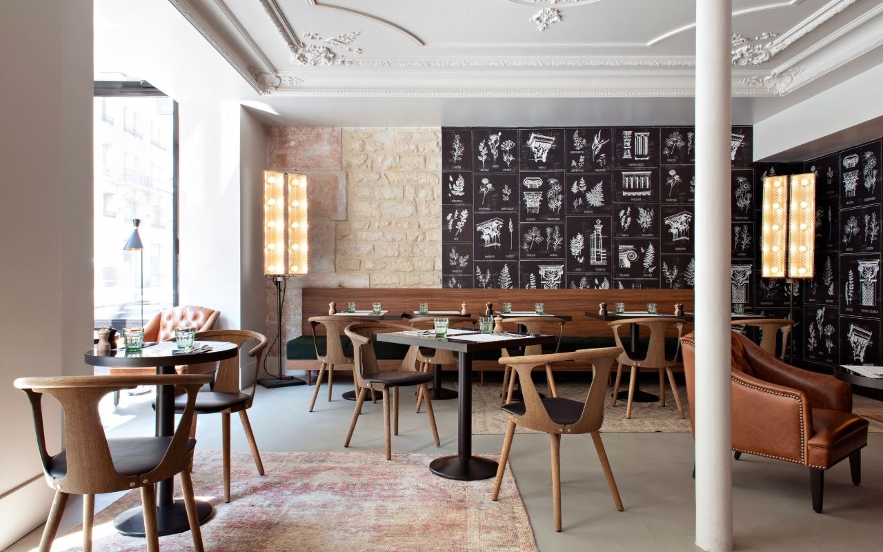 Restaurant of the hotel Le Belleval in Paris, a 4 star lifestyle hotel in the heart of the capital designed by the interior design studio jean-philippe nuel, decoration inspired by a nursery