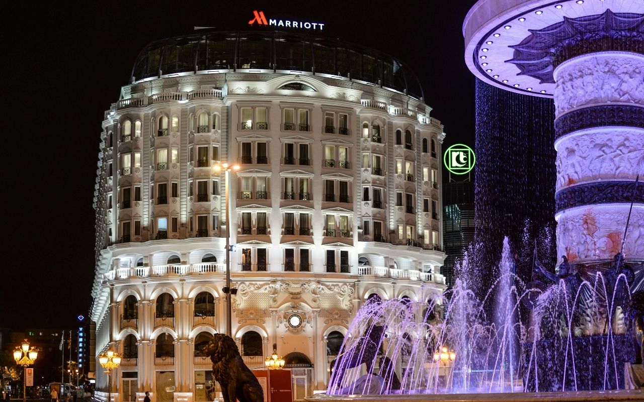 Skopje Marriott Hotel - macédoine - hotel de luxe - façade extérieur, hôtel designé par le studio d'architecture d'intérieur jean-philippe nuel