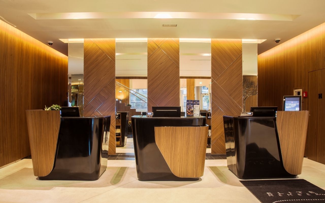 Skopje Marriott Hotel - macedonia - reception - desks, offices, wood, hotel designed by the interior design studio jean-philippe nuel