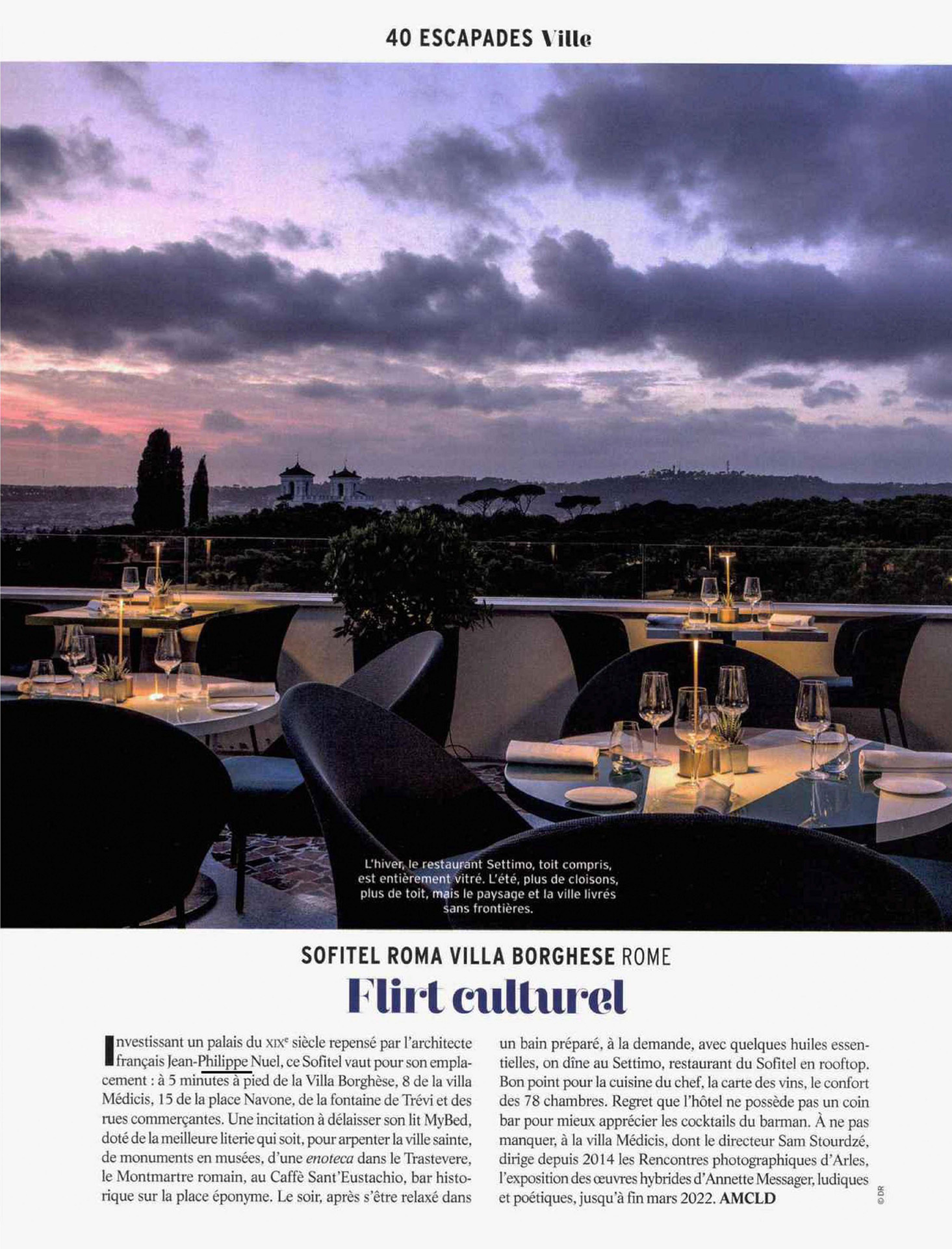 Article about the Sofitel Rome Villa Borghese in the magazine Hotel & Lodge