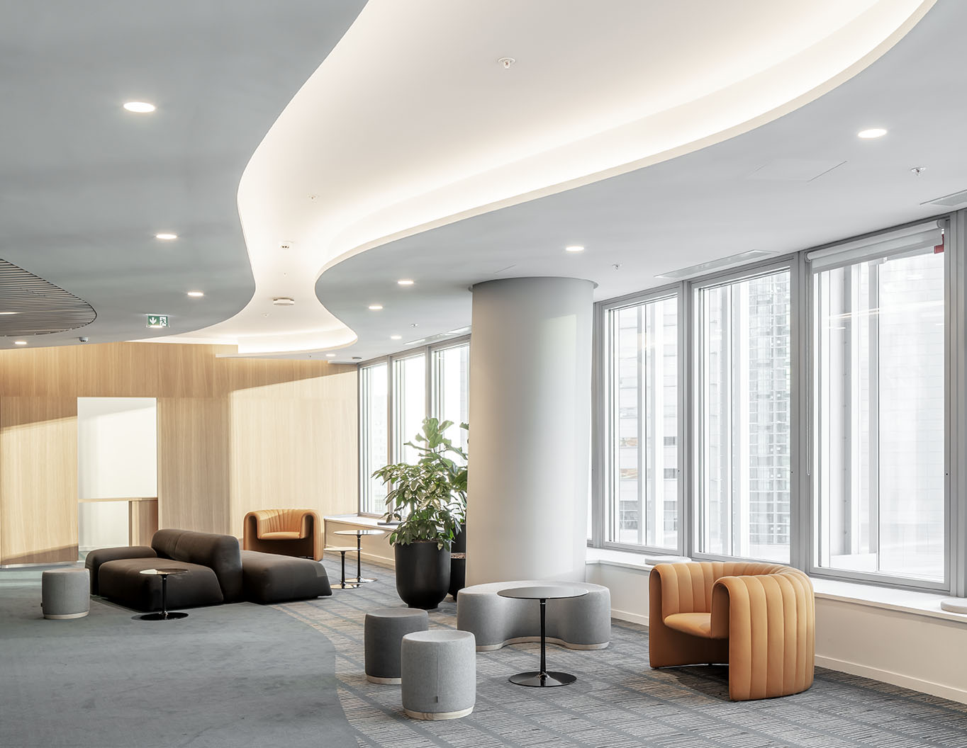 Meeting room of the Alto Tower in La Défense in Paris designed by the interior design studio jean-philippe nuel, in the heart of the business district of the capital, tertiary, corporate design, interior design