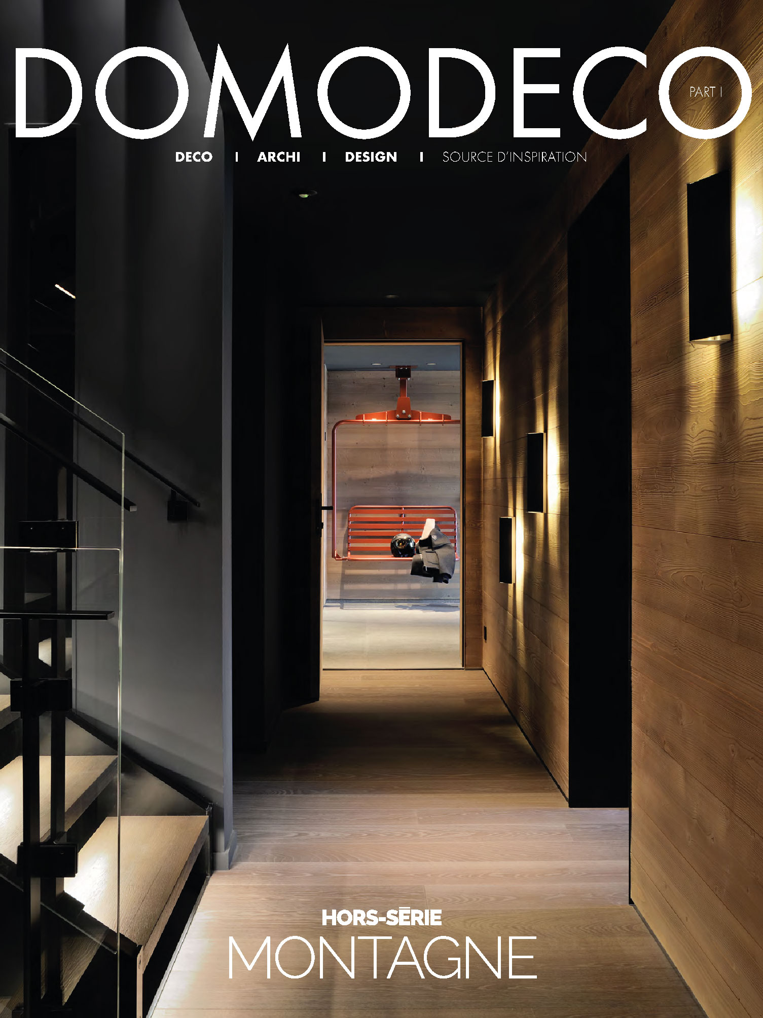couverture de l'Article sur le chalet kirana de méribel réalisé par le studio jean-philippe nuel dans le magazine domodéco, chalet privé de luxe, architecture d'intérieur, décoration d'intérieur, intérieur de luxe, designer