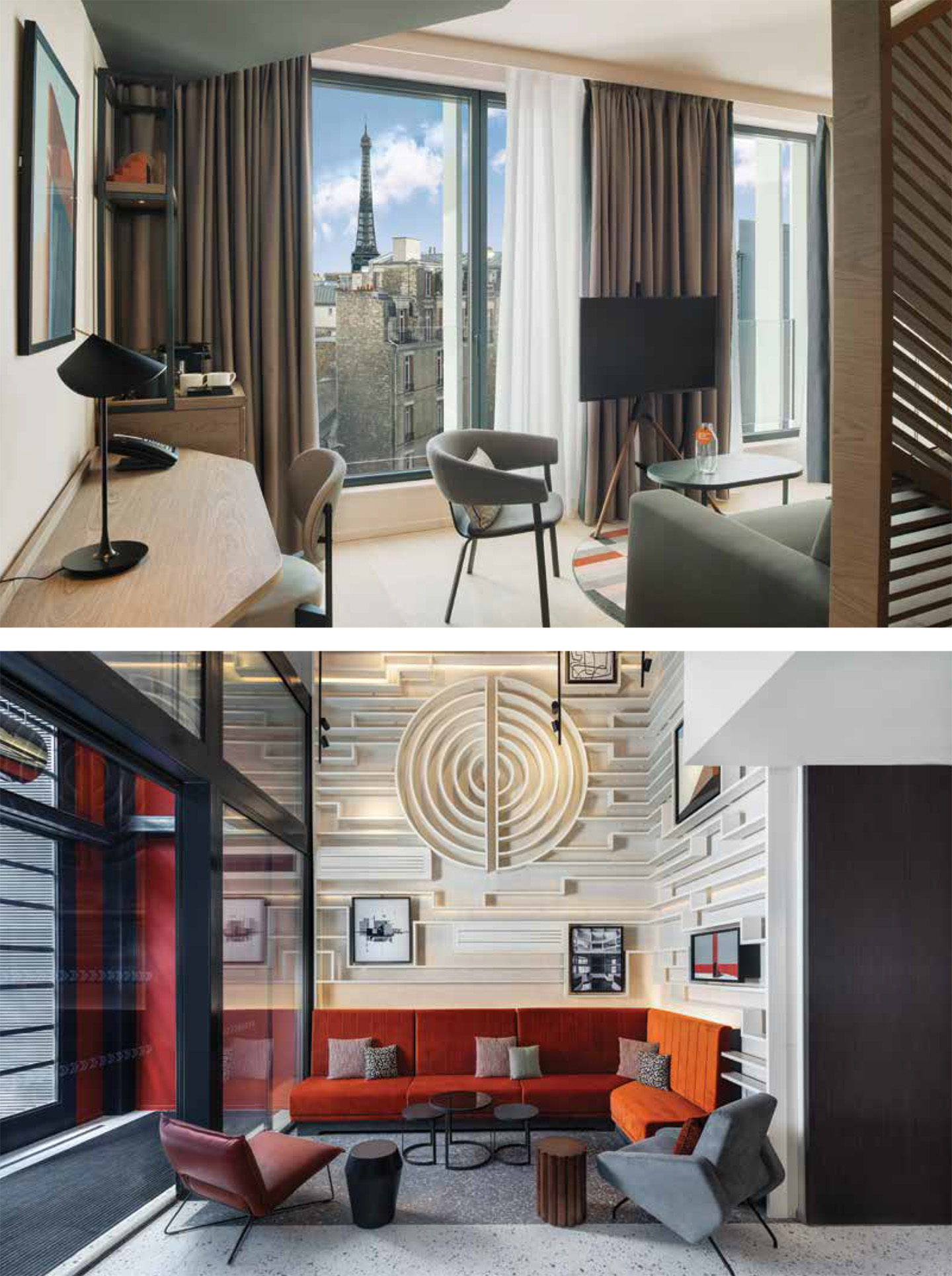 Article on the Canopy by Hilton Paris Trocadero designed by jean-Philippe Nuel studio in archistorm magazine, new lifestyle hotel, luxury interior design, paris center, french luxury hotel