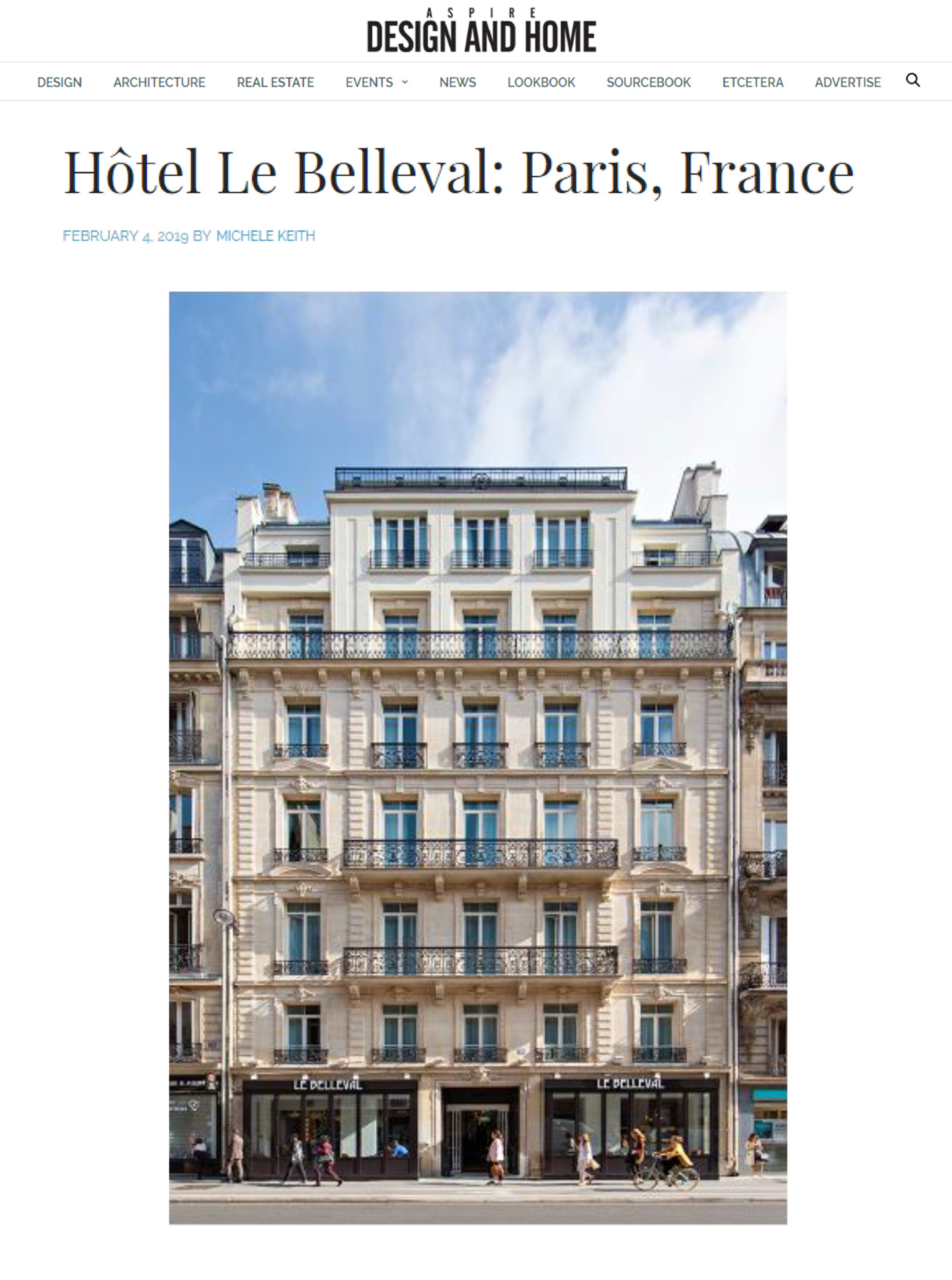 article sur l'hôtel de luxe français le belleval dans le magazine Aspire design and home par l'architecte et designer d'intérieur jean-philippe nuel