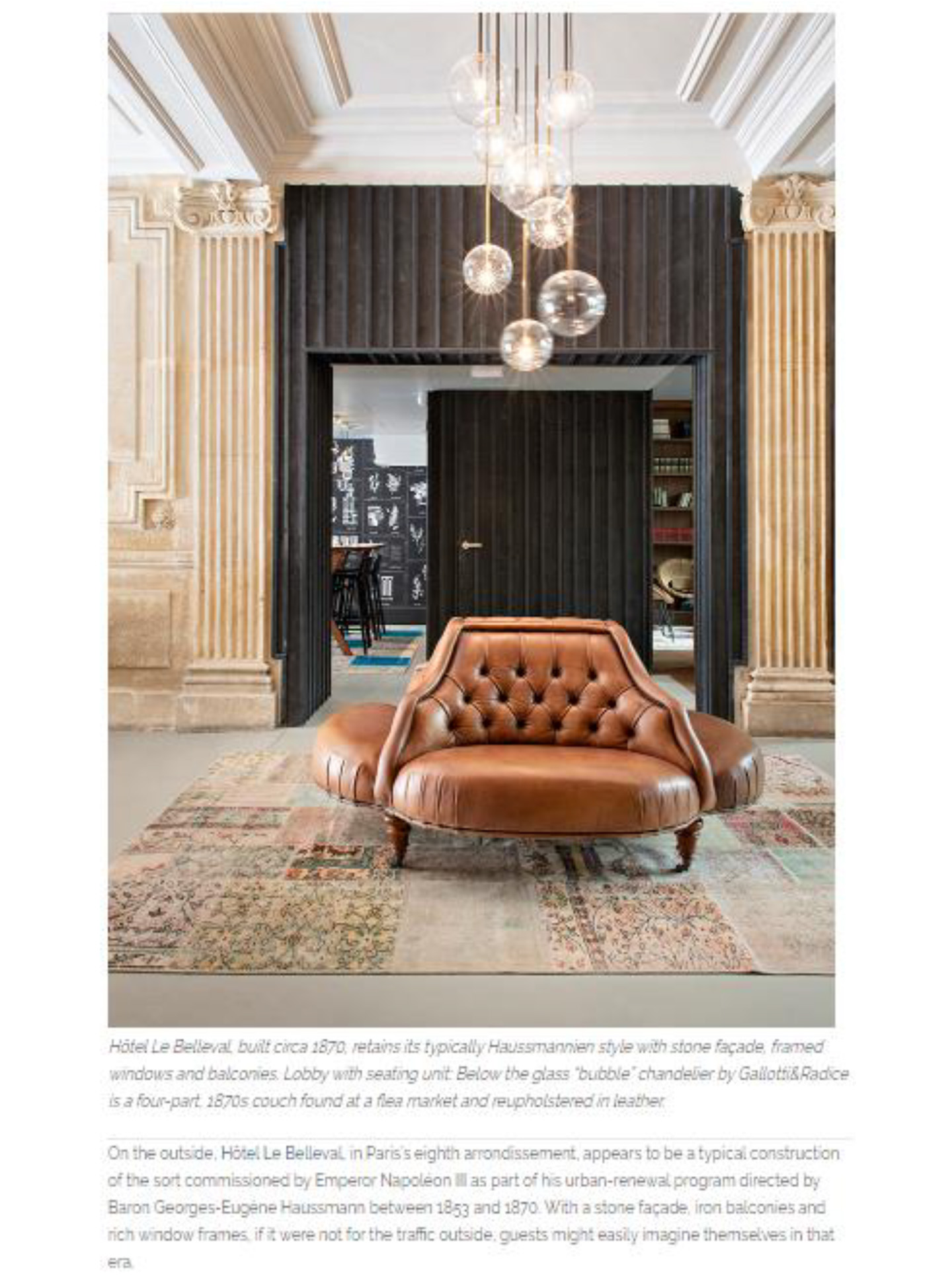article sur l'hôtel de luxe français le belleval dans le magazine Aspire design and home par l'architecte et designer d'intérieur jean-philippe nuel