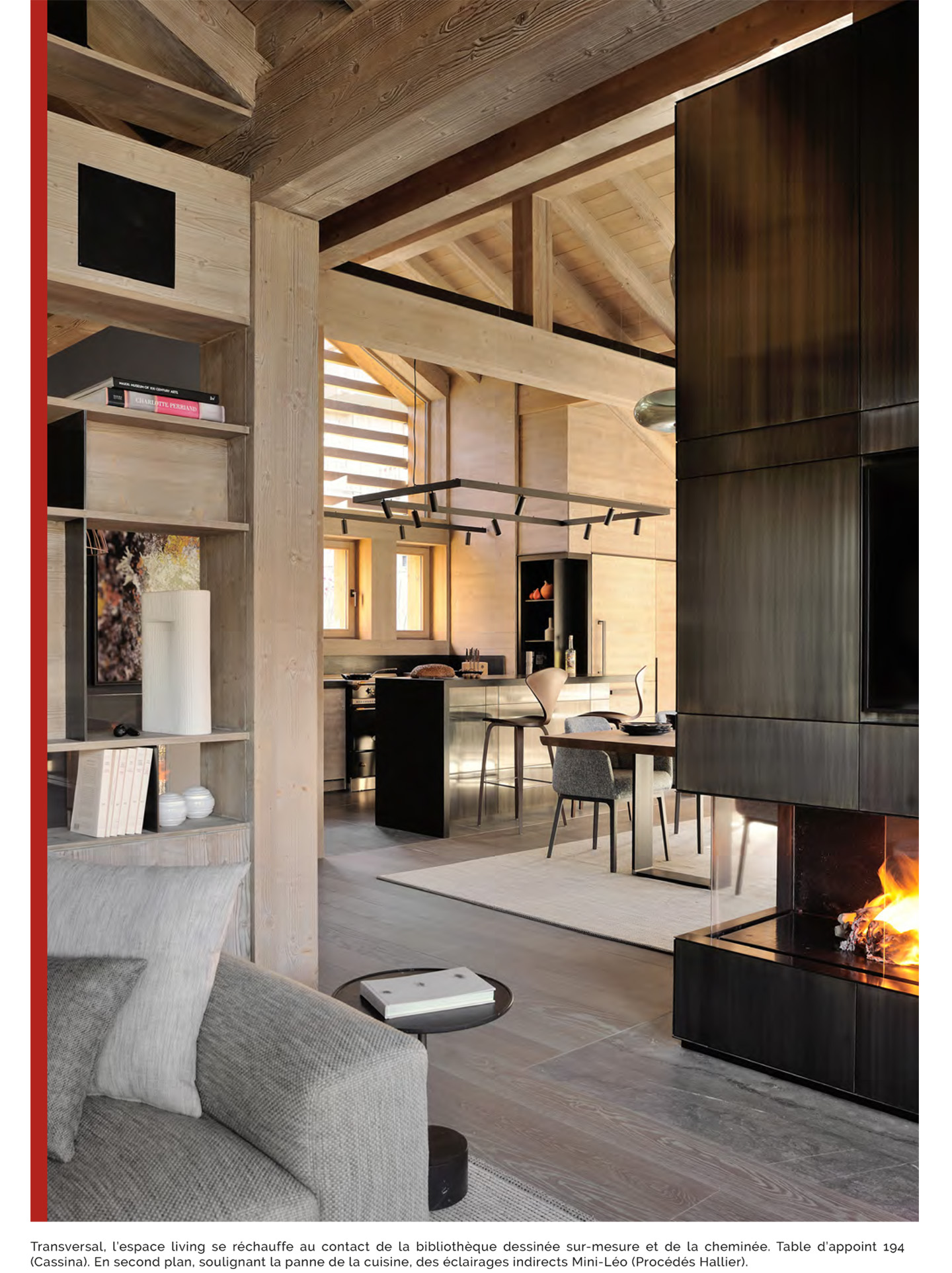 Article on the chalet kirana of meribel realized by the studio jean-philippe nuel in the magazine domodéco, luxury private chalet, interior design, interior decoration, luxury interior, designer