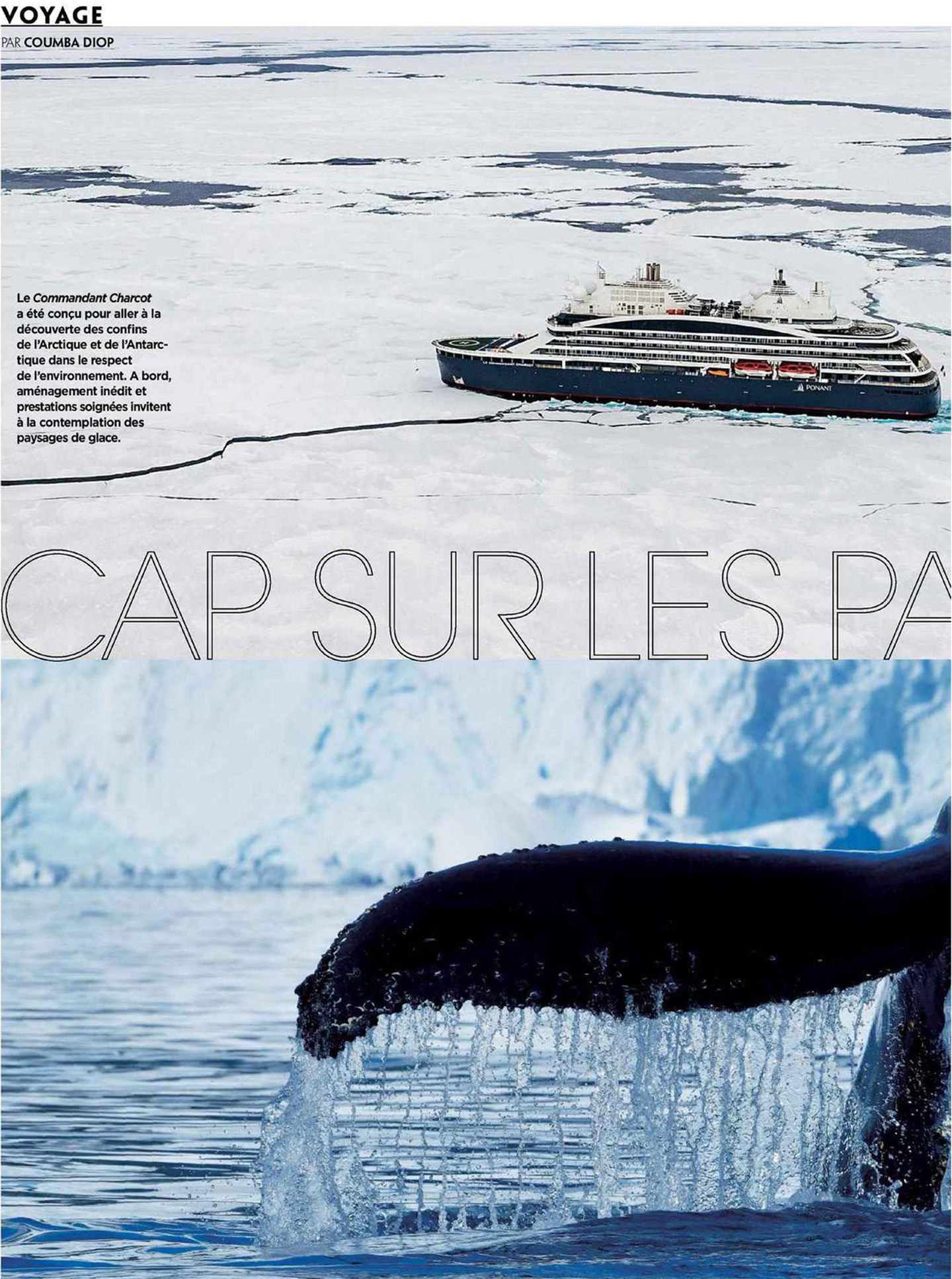 article sur la commandant charcot designé par le studio d'architecture d'intérieur de jean-philippe nuel dans le magazine gala, bateau de croisière de luxe, ponant