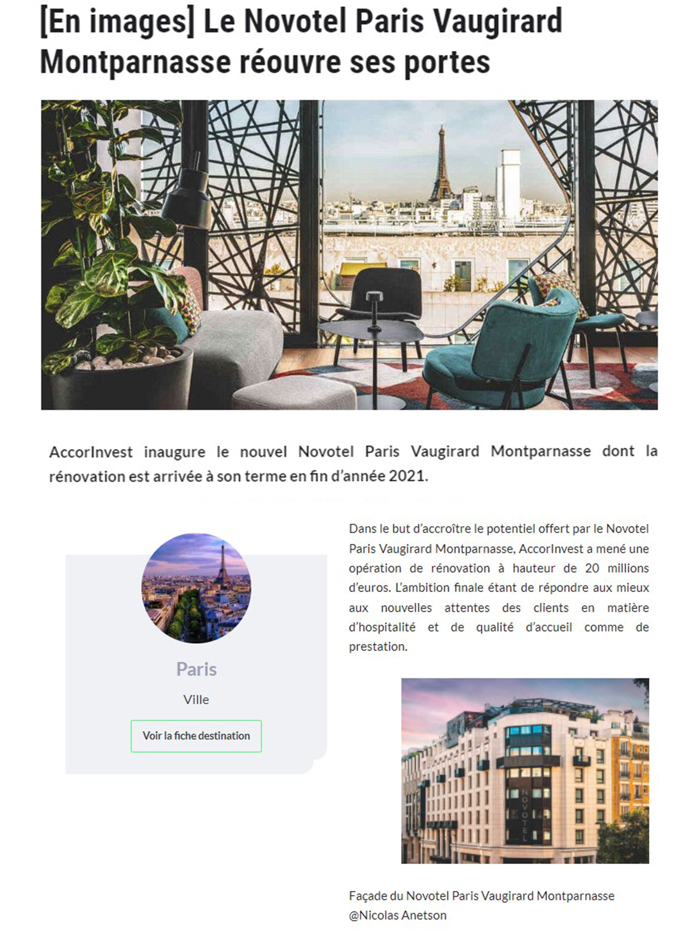 AccorInvest inaugurates Novotel Paris vaugirard renovated by jean-philippe nuel studio, interior design, luxury hotel, lifestyle hotel, interior design, parisian hotel