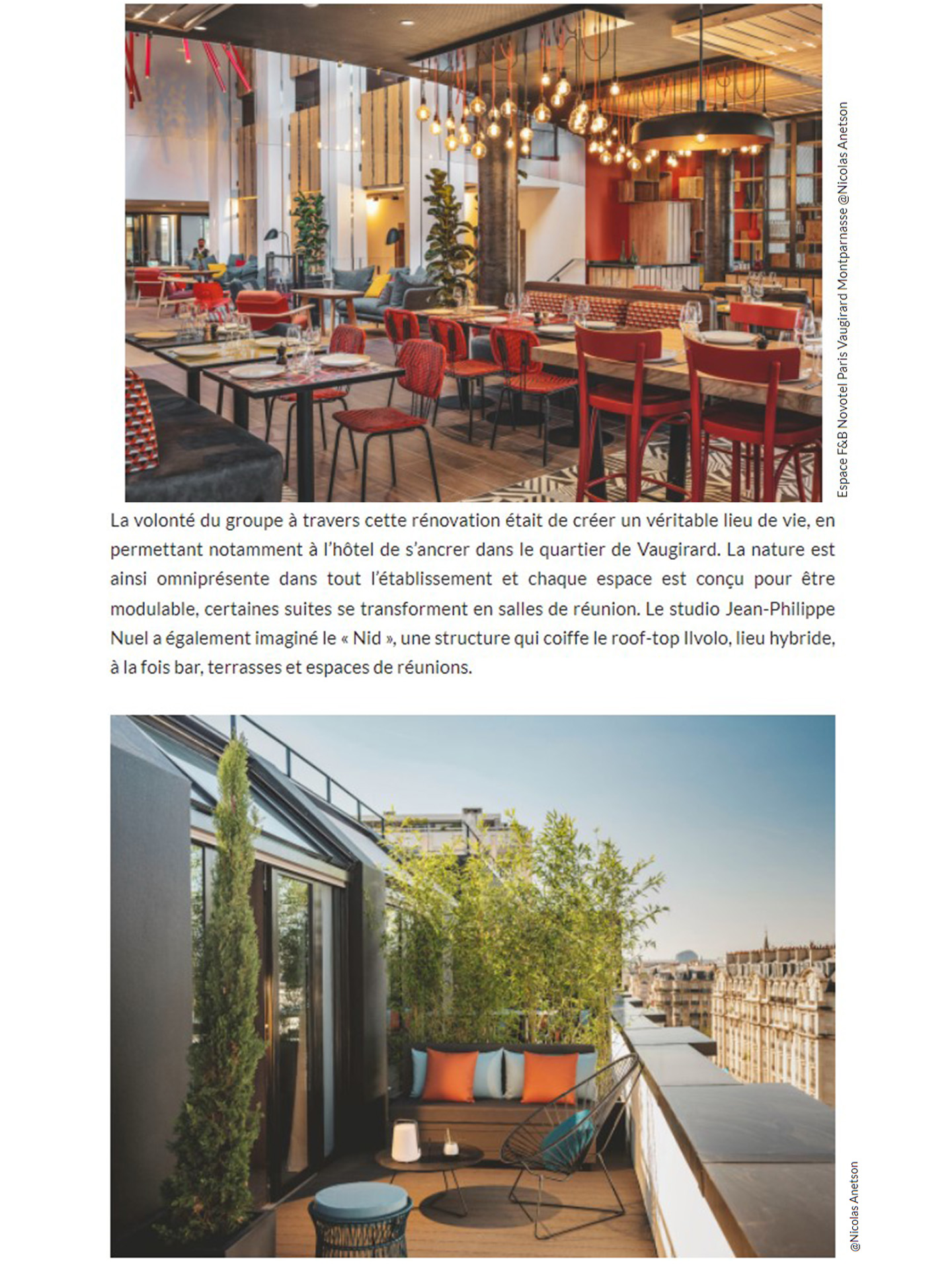 AccorInvest inaugure le Novotel Paris vaugirard rénové par le studio jean-philippe nuel, architecture d'intérieur, hôtel de luxe, hôtel lifestyle, décoration d'intérieur, hôtel parisien
