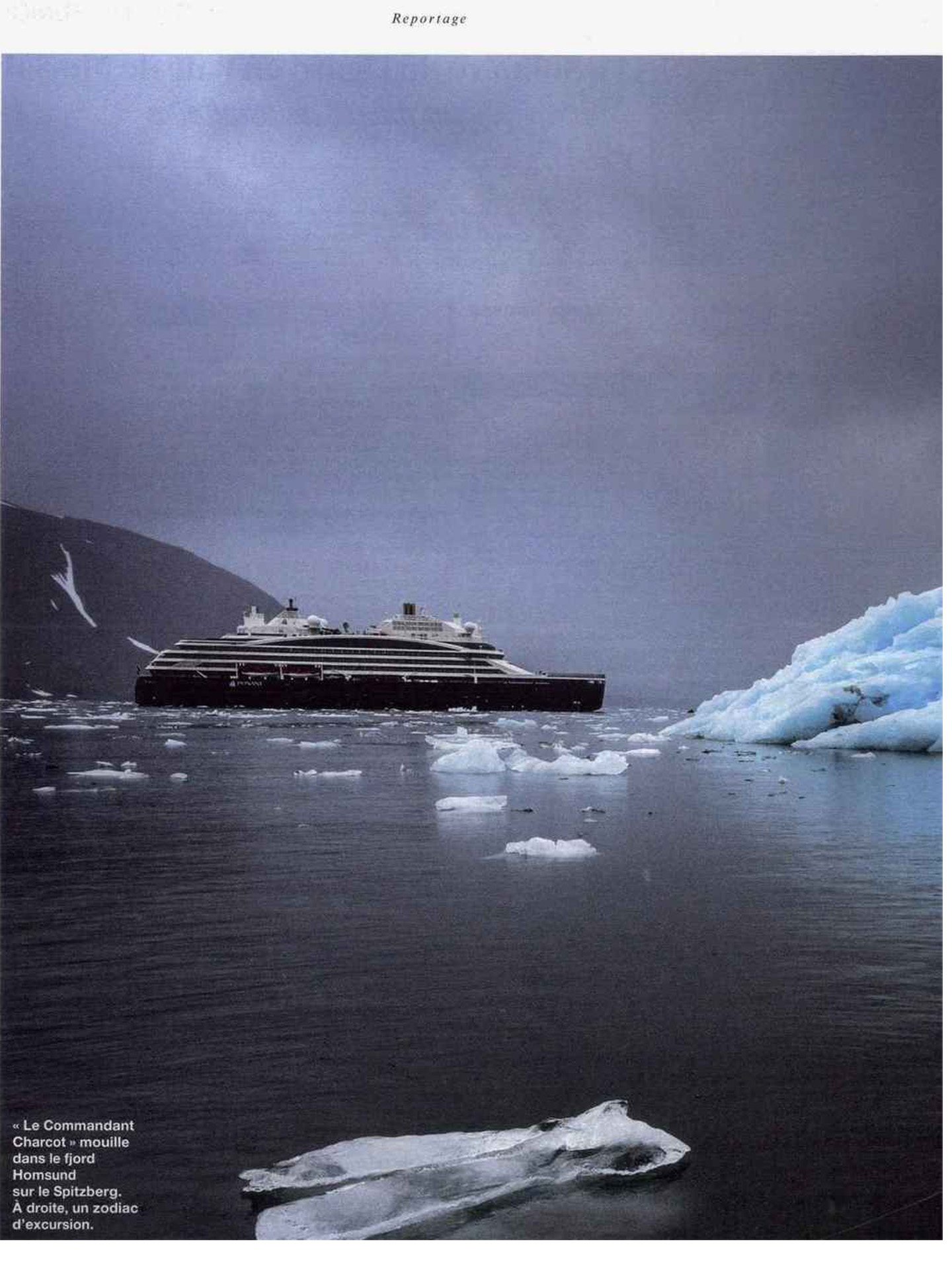 article sur le commandant charcot de ponant dans le figaro magazine, architecture d'intérieur signée jean-philippe nuel, navire d'expedition polaire de luxe, croisière, bateau de luxe, décoration d'intérieur