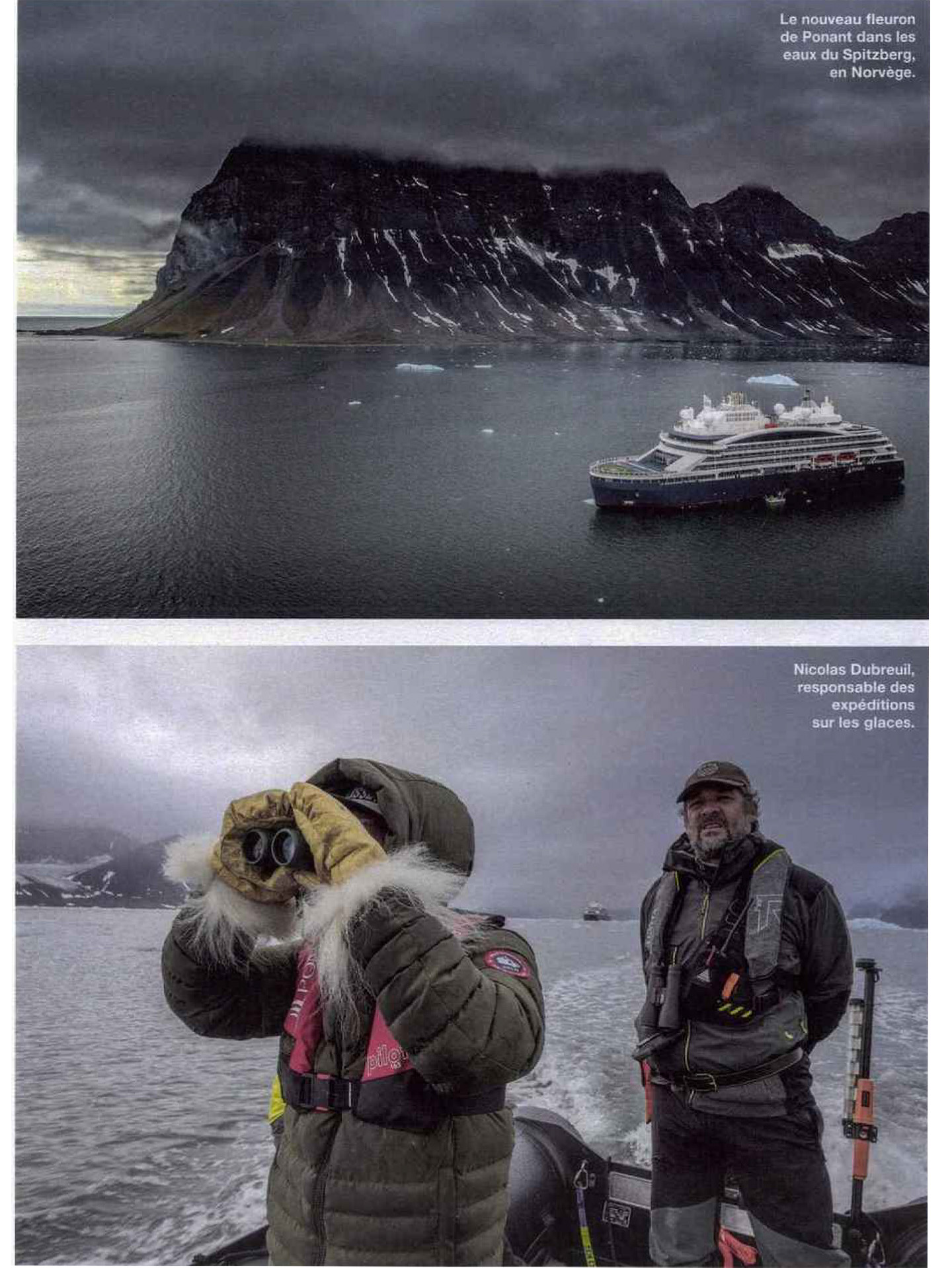 article sur le commandant charcot de ponant dans le figaro magazine, architecture d'intérieur signée jean-philippe nuel, navire d'expedition polaire de luxe, croisière, bateau de luxe, décoration d'intérieur