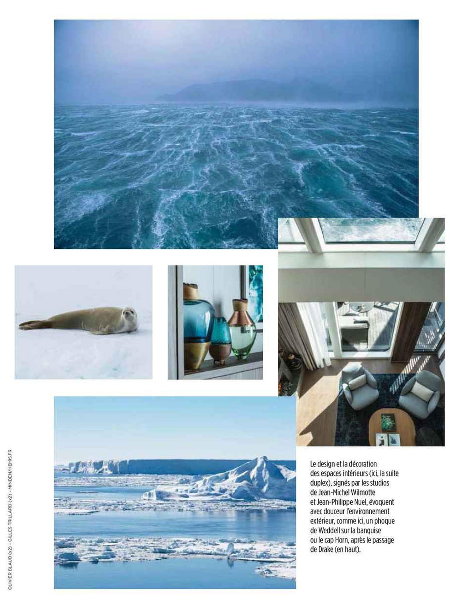 article sur le commandant charcot de ponant dans le Point, architecture d'intérieur signée jean-philippe nuel, navire d'expedition polaire de luxe, croisière, bateau de luxe, décoration d'intérieur, photos du bateau