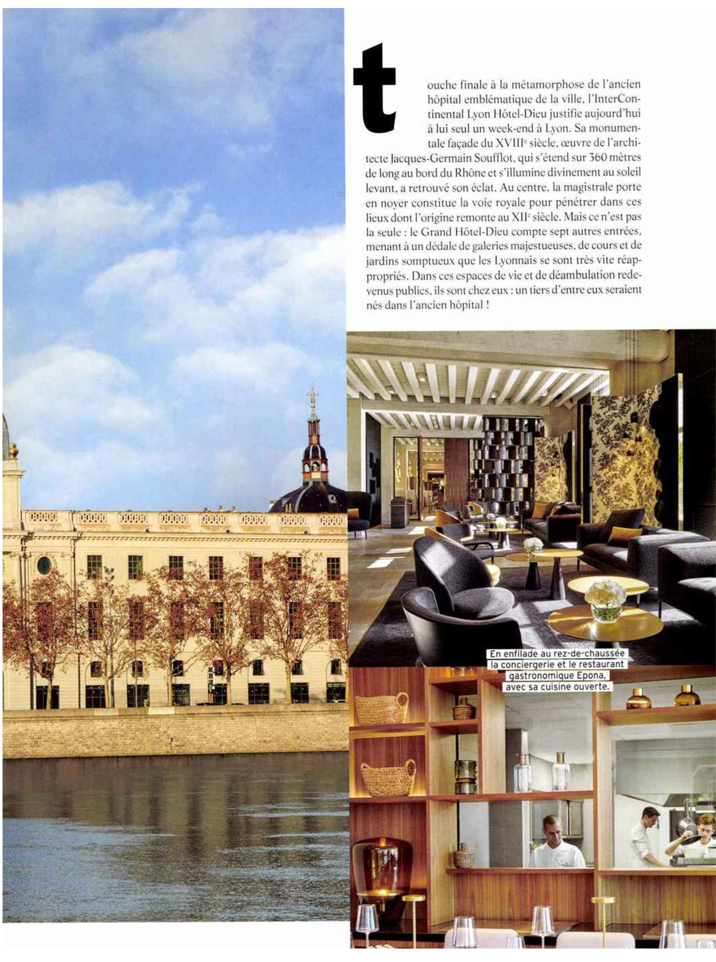 article on the InterContinental Lyon Hotel dieu, 5 star luxury hotel designed by architect jean-philippe nuel