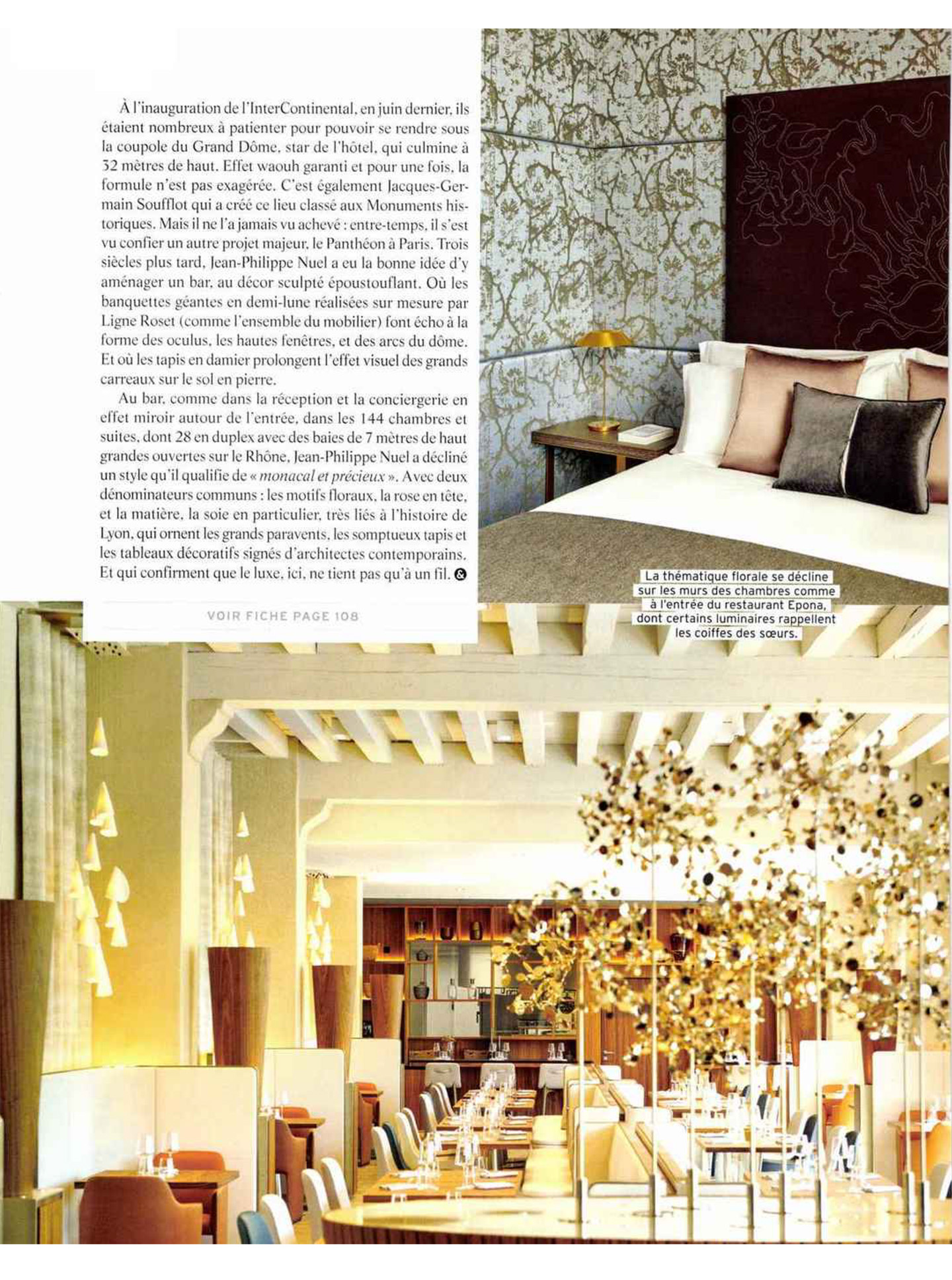 article sur l'InterContinental Lyon Hotel dieu, hotel de luxe 5 étoiles designé par l'architecte jean-philippe nuel