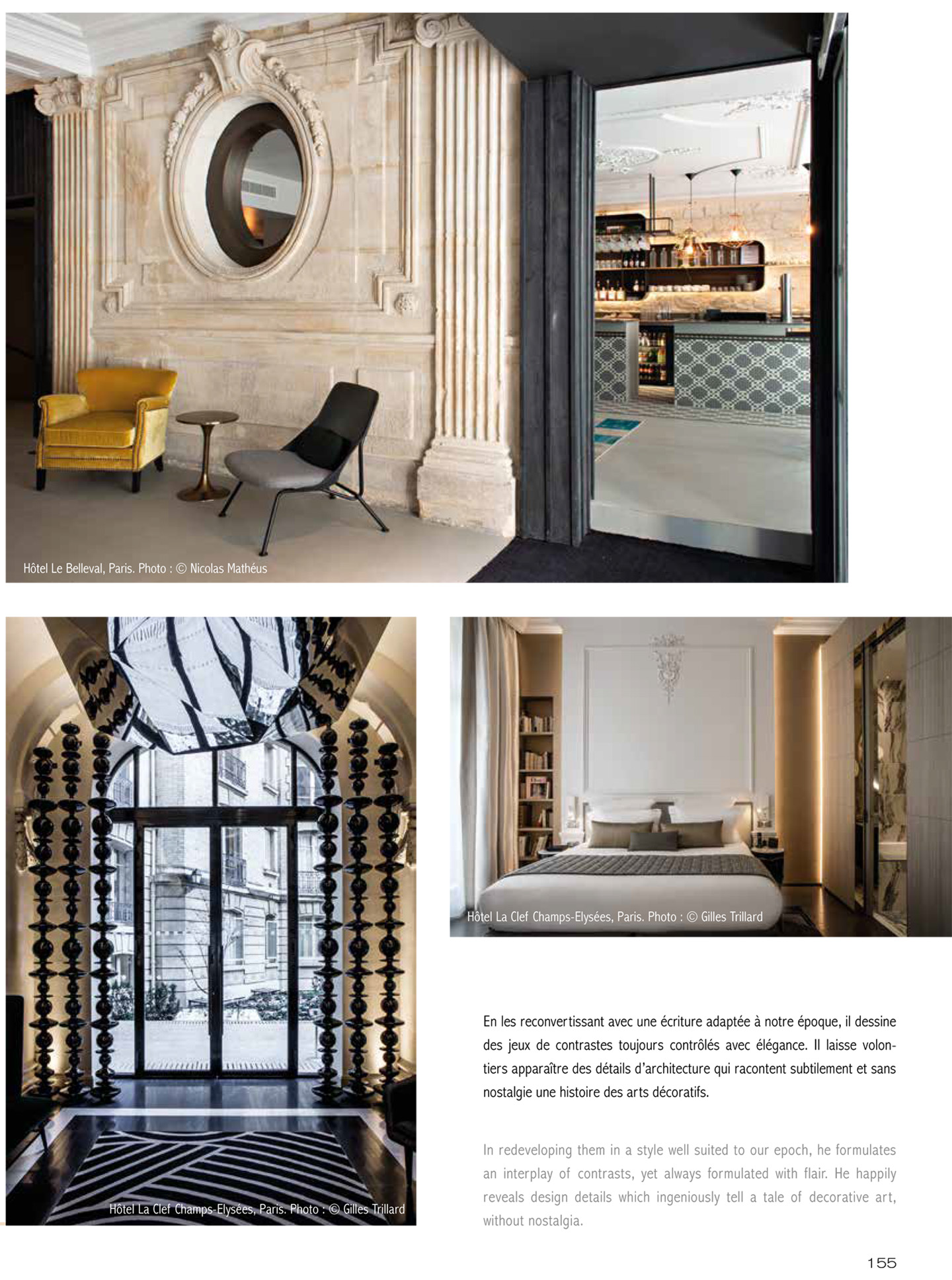 Article sur le studio jean-philippe nuel et notamment l'hotel le belleval, hotel de luxe parisien, jean-philippe nuel architecte de renom et décorateur d'intérieur