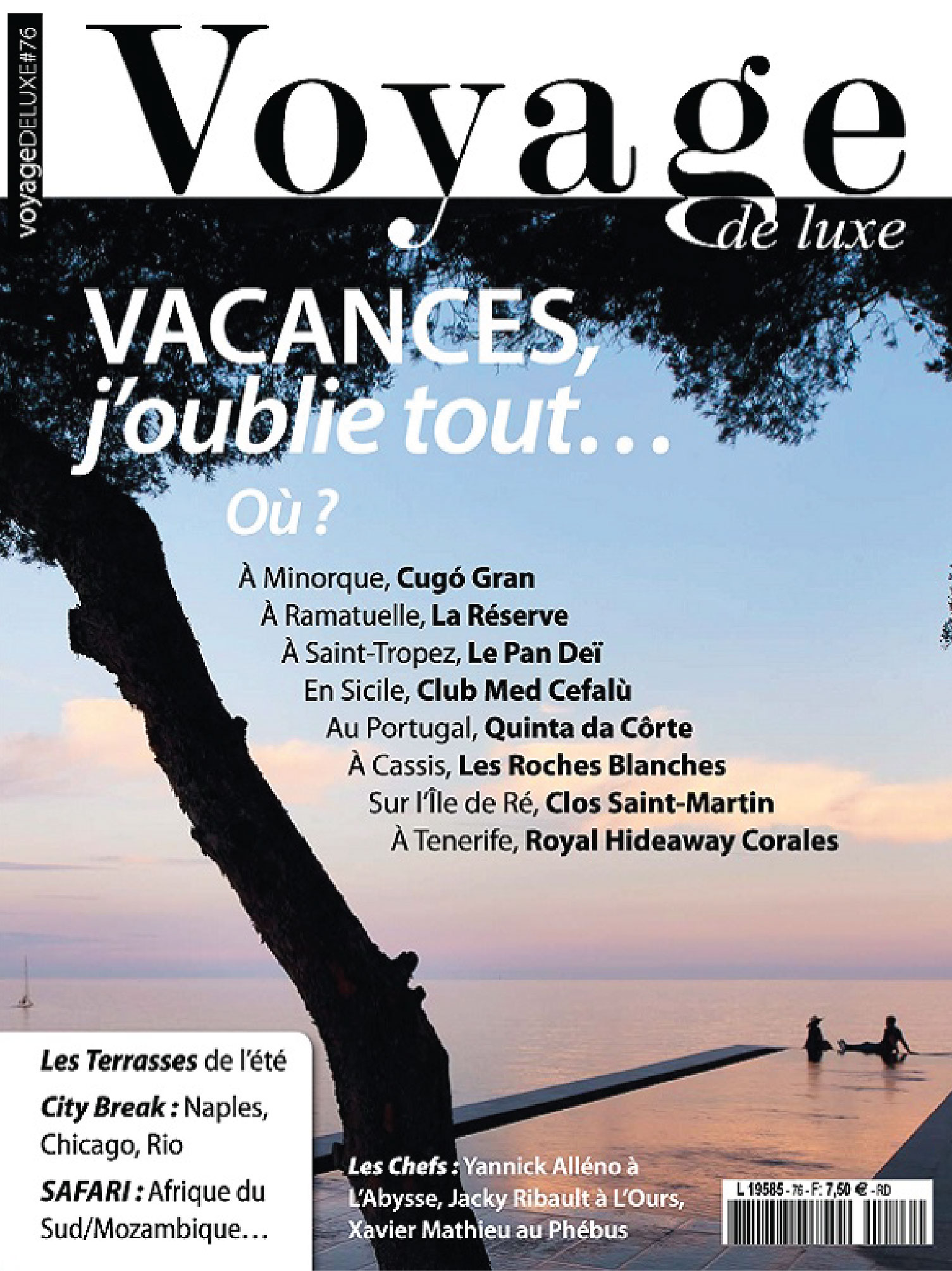 couverture du magazine voyage de luxe aout 2018