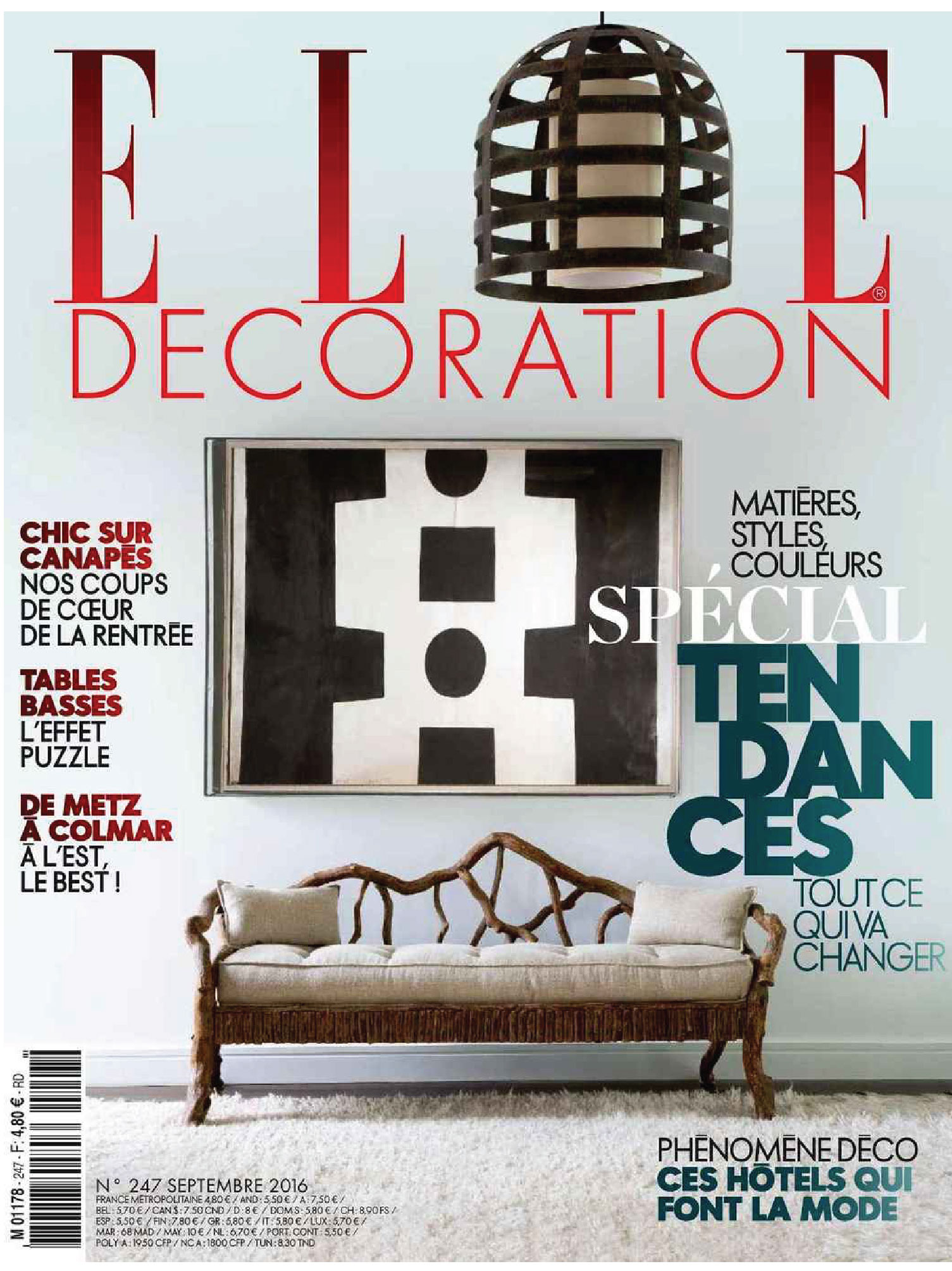 cover of the magazine elle decoration august 2016
