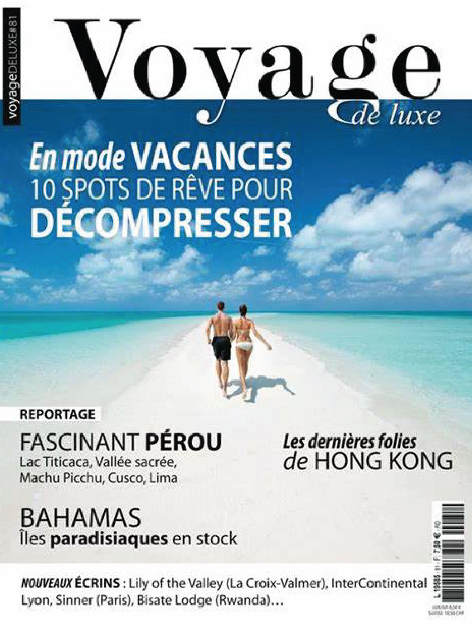 COUVERTURE DU MAGAZINE voyage de luxe septembre 2019