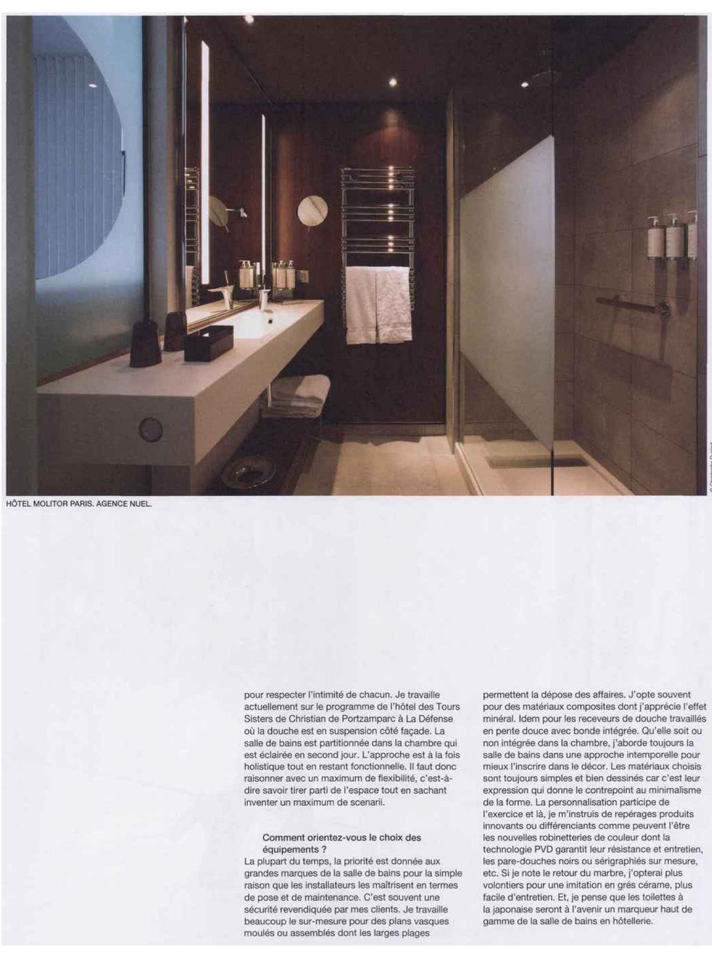 Article on the studio jean-philippe nuel in the magazine architectures cree