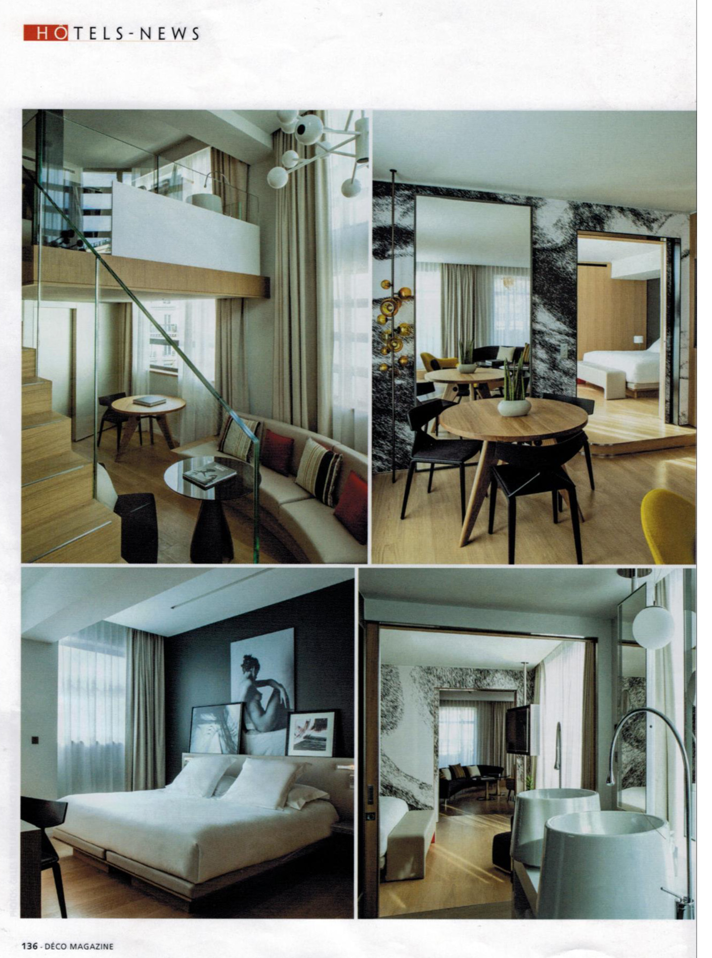 article on the cinq codet in deco magazine, 5 star luxury hotel designed by the interior design studio jean-philippe nuel