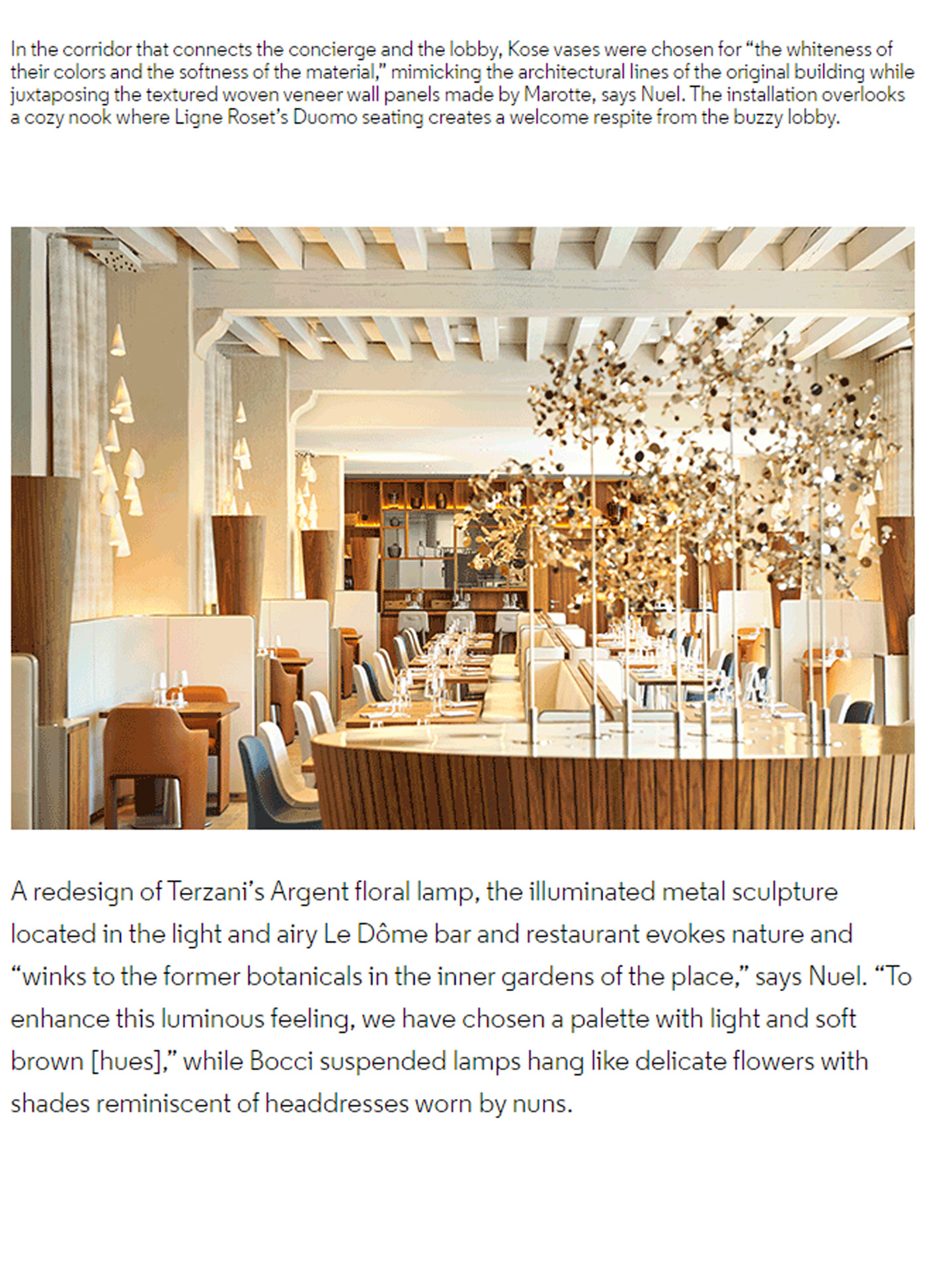 Article on the InterContinental Lyon Hotel Dieu realized by the studio jean-Philippe Nuel in the magazineHospitality Design, new luxury hotel, luxury interior design, historical heritage