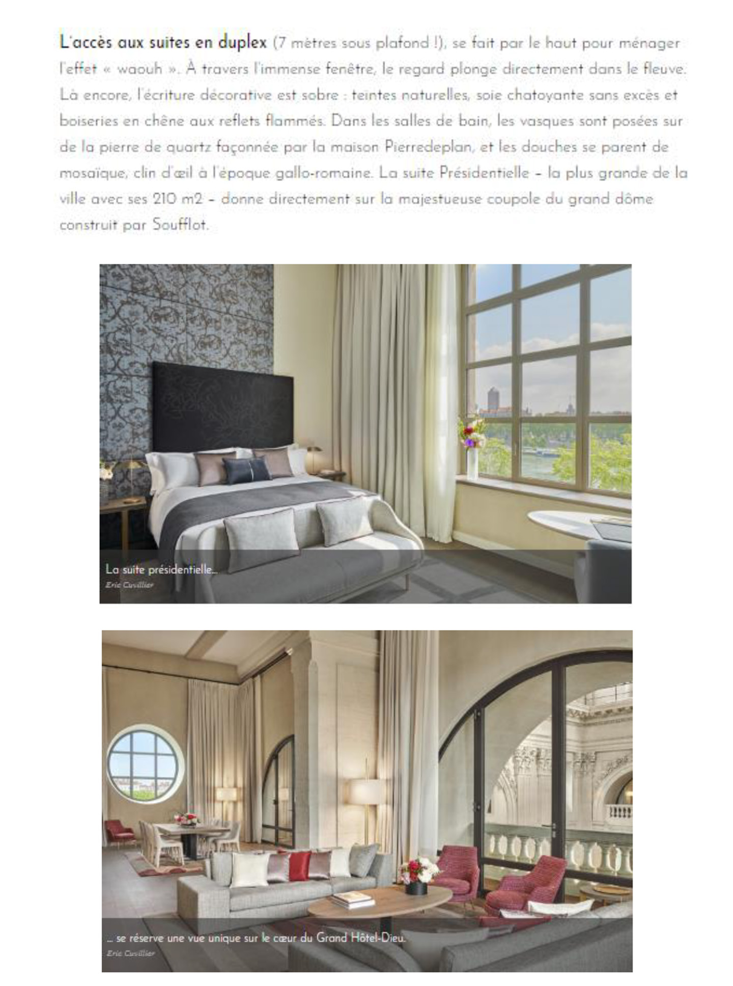 Article on the InterContinental Lyon hôtel dieu realized by the studio jean-Philippe Nuel in the magazine ideat, new luxury hotel, luxury interior design, rehabilitated historical center