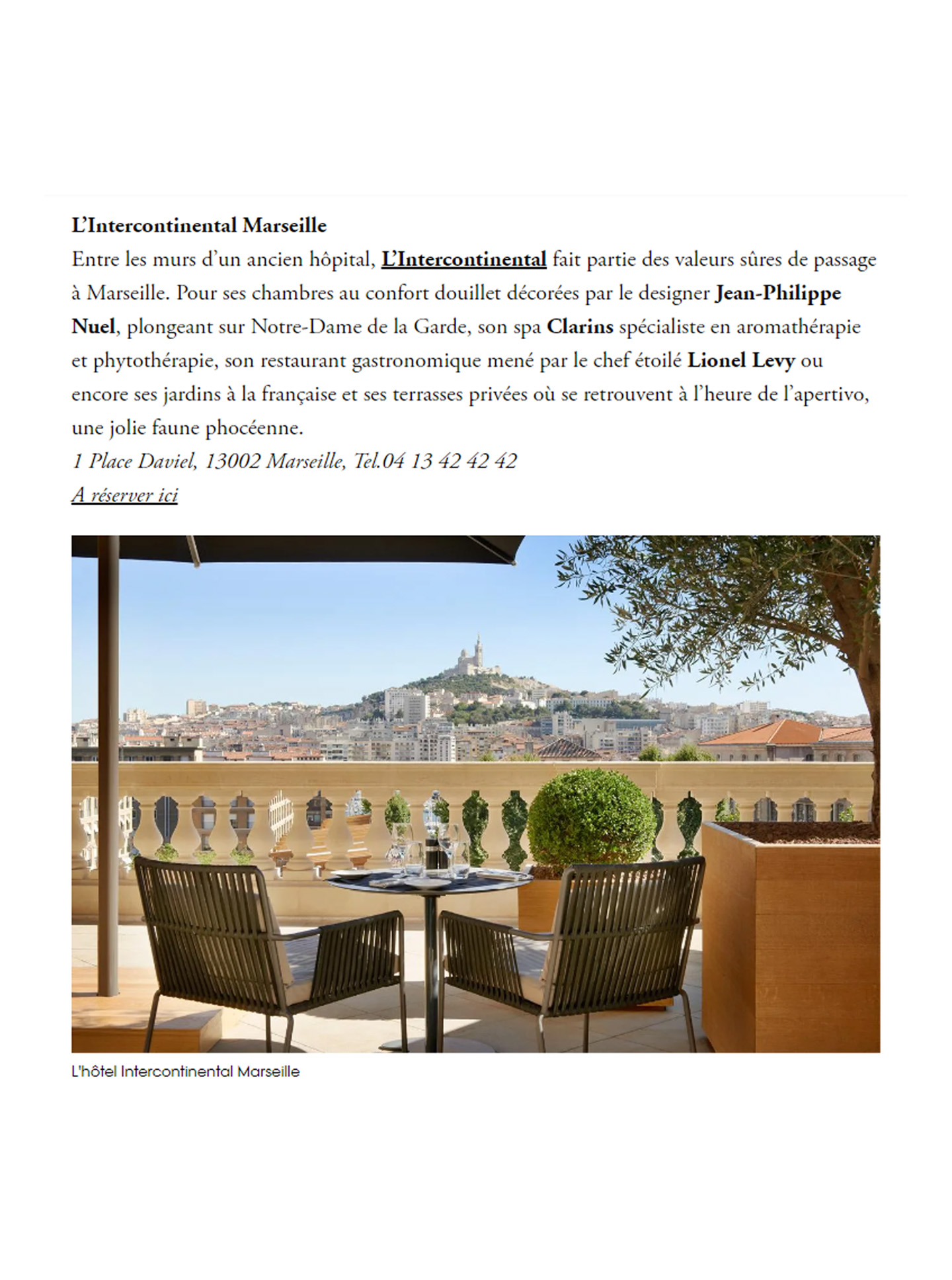 Article on the InterContinental marseille Hotel Dieu realized by the studio jean-Philippe Nuel in the magazine vogue, new luxury hotel, luxury interior design, historical heritage