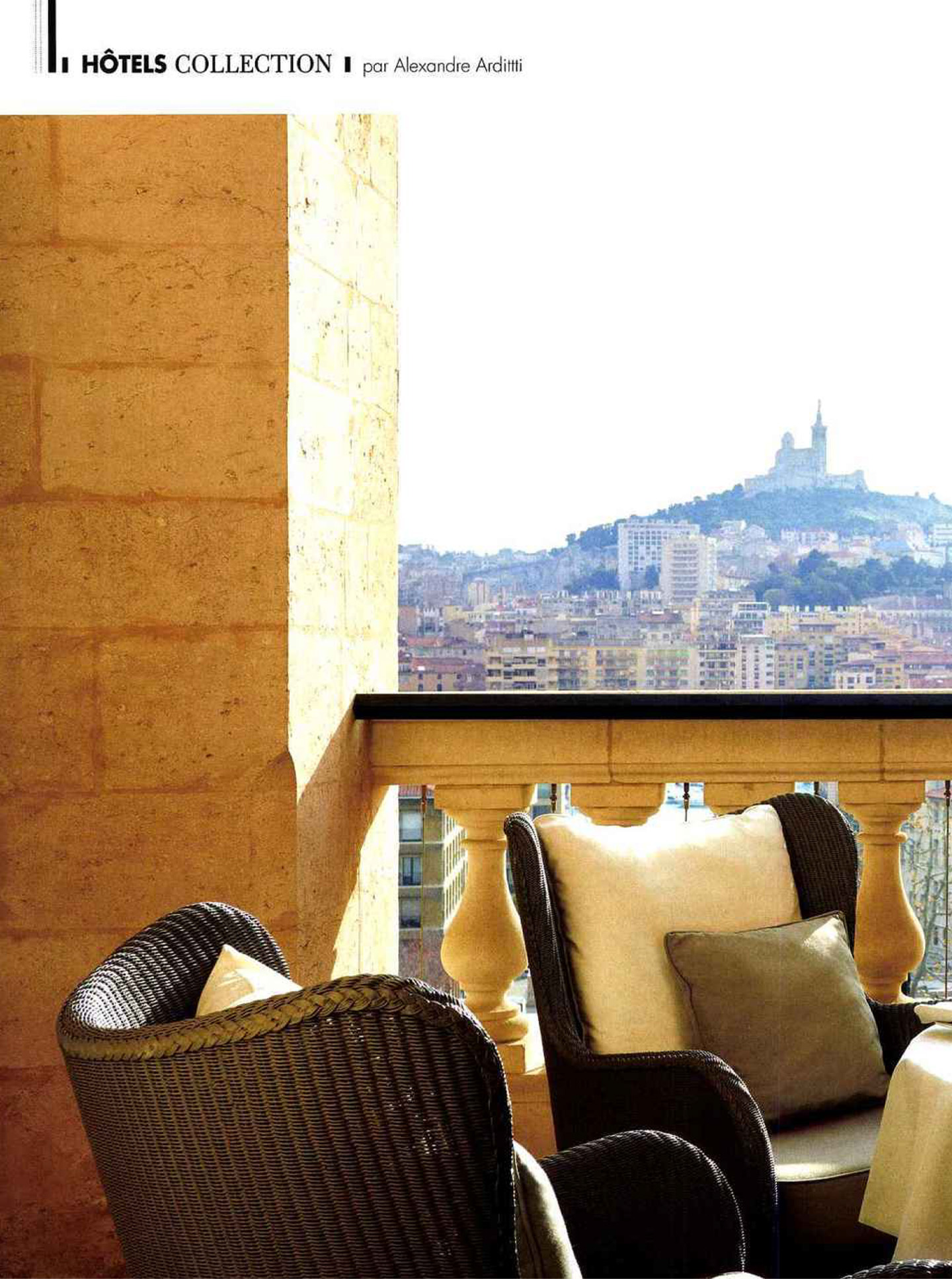 Article on the InterContinental Marseille Hotel Dieu realized by the studio jean-Philippe Nuel in the magazine Voyages et hôtels de rêve, new luxury hotel, luxury interior design, french historical heritage