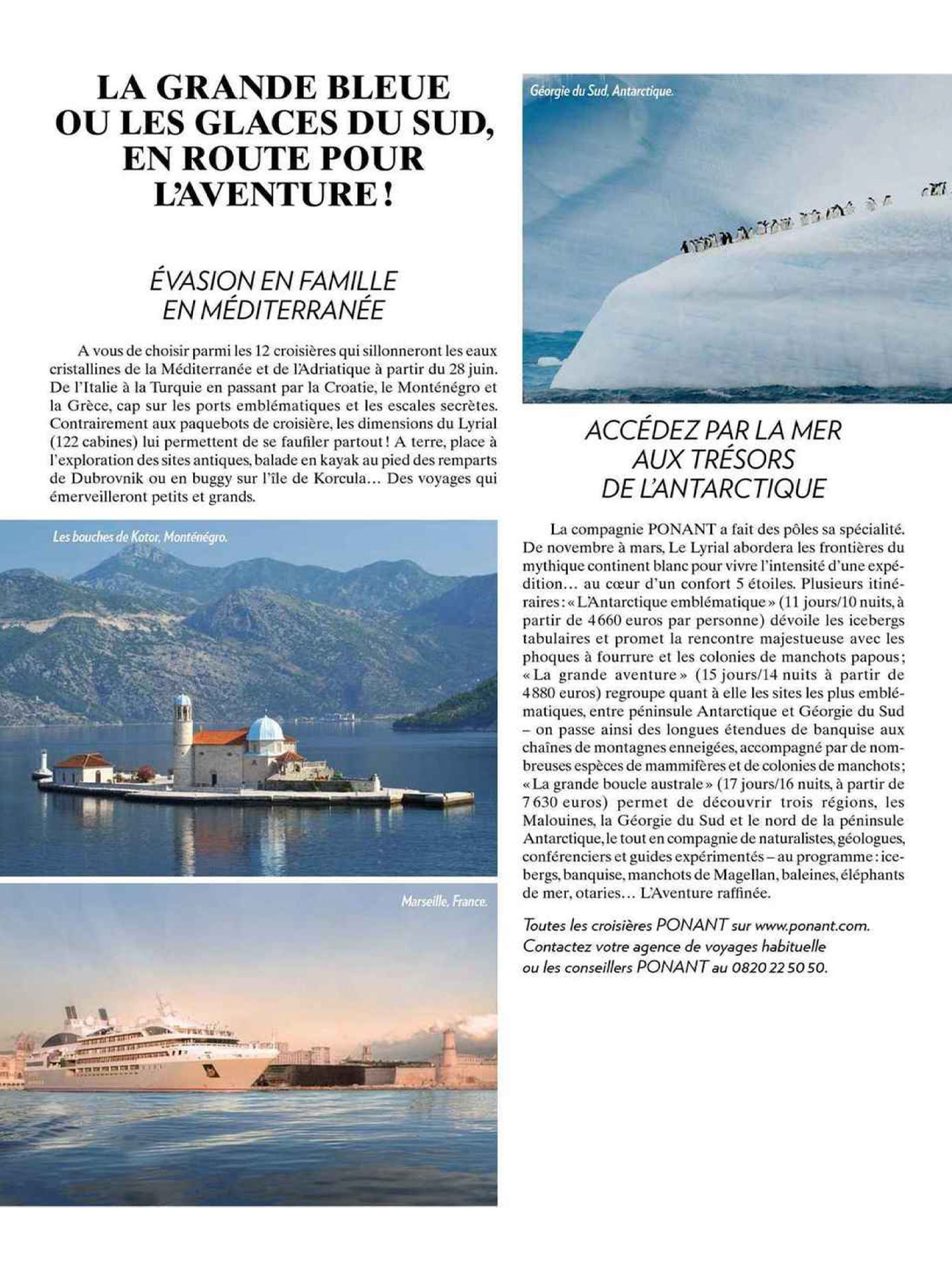 article sur le lyrial de ponant dans le magazine paris match, hôtel de luxe 5 étoiles réalisé par le studio d'architecture d'intérieur jean-philippe nuel