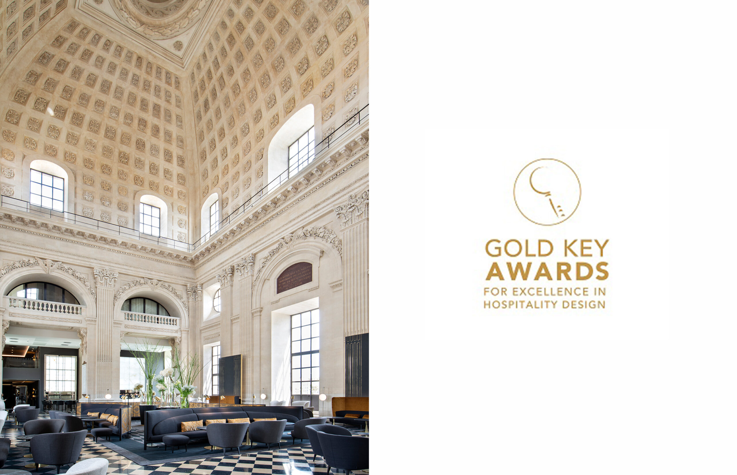 gold key awards 2019 won by the interior design studio jean-philippe nuel for the intercontinental lyon hotel dieu