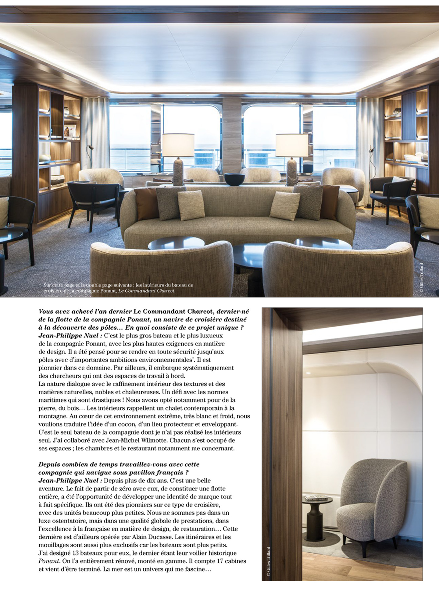 article on jean-philippe nuel and his interior design agency in artravel magazine